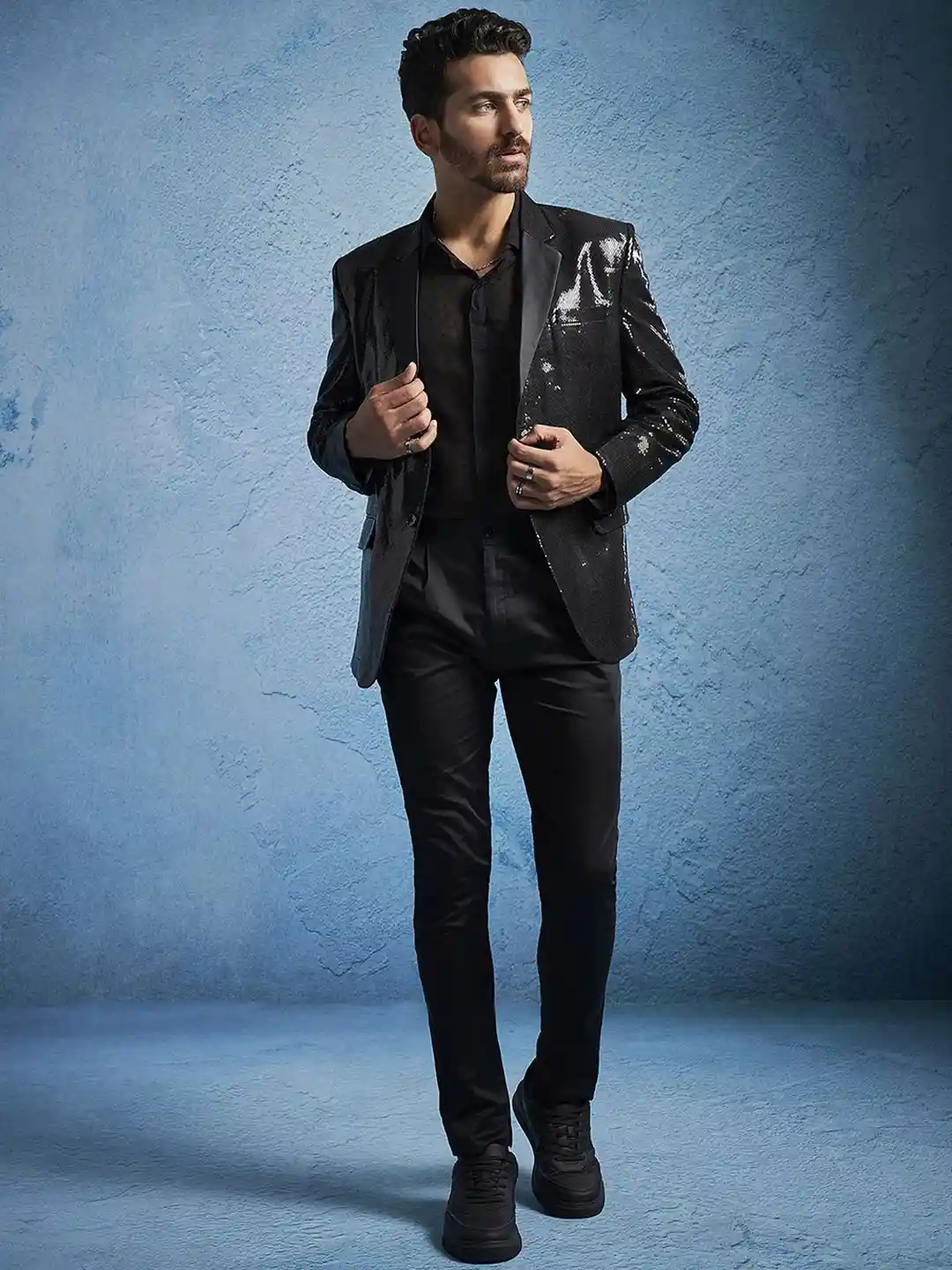 Buy VASTRAMAY Men Embroidered Slim-Fit Single-Breasted Two-Piece