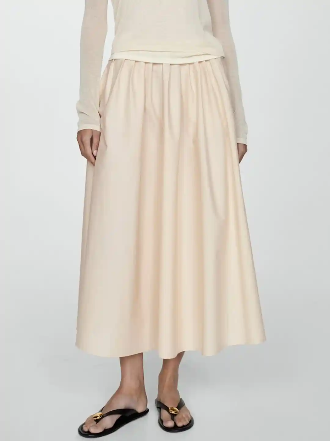 andmary Dida pleats flare skirt ベージュM andmary Dida pleats