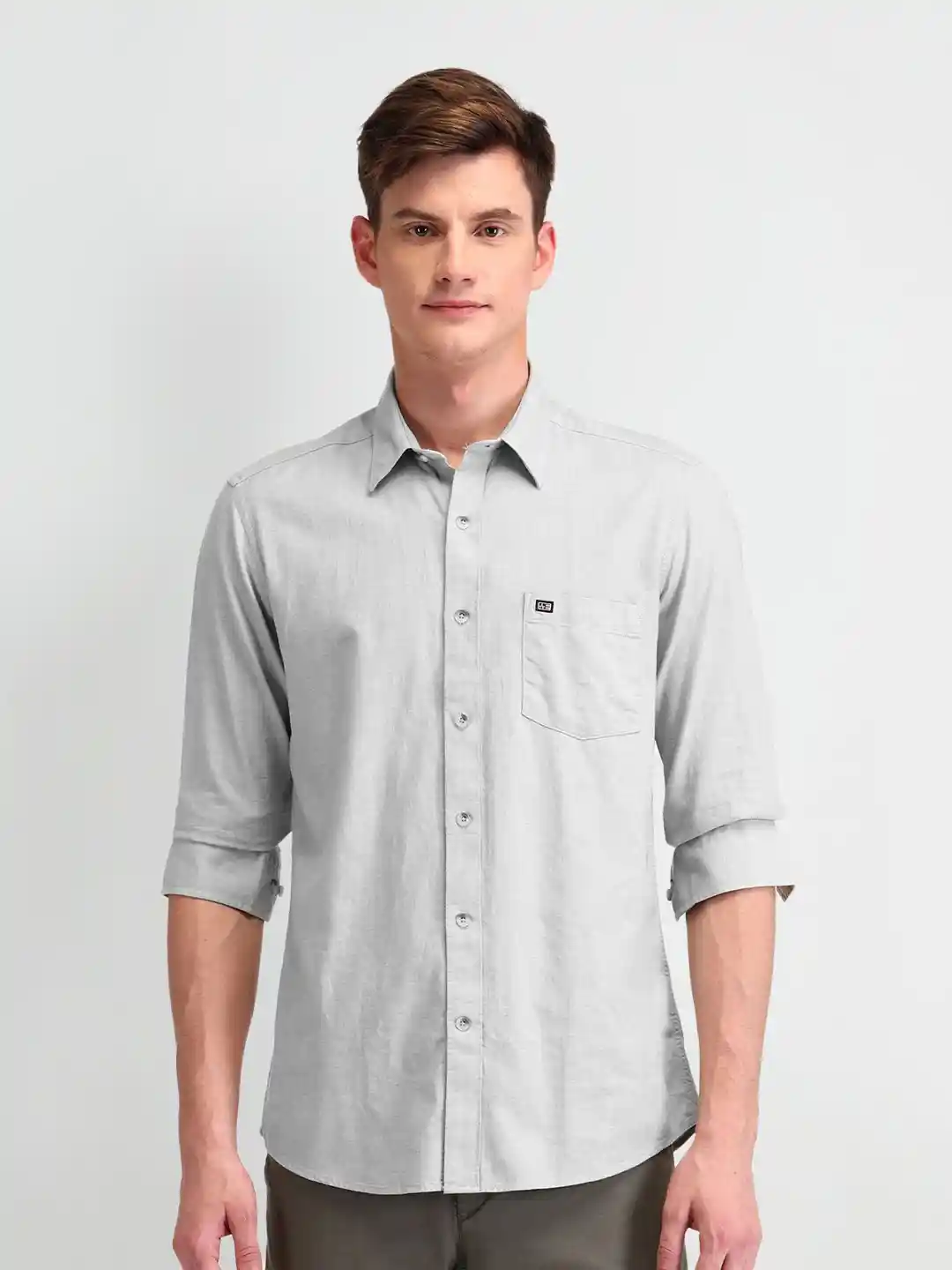 Linen Shirt Grey Mens Soft Button Down Shirts Buy Arrow Sport Men
