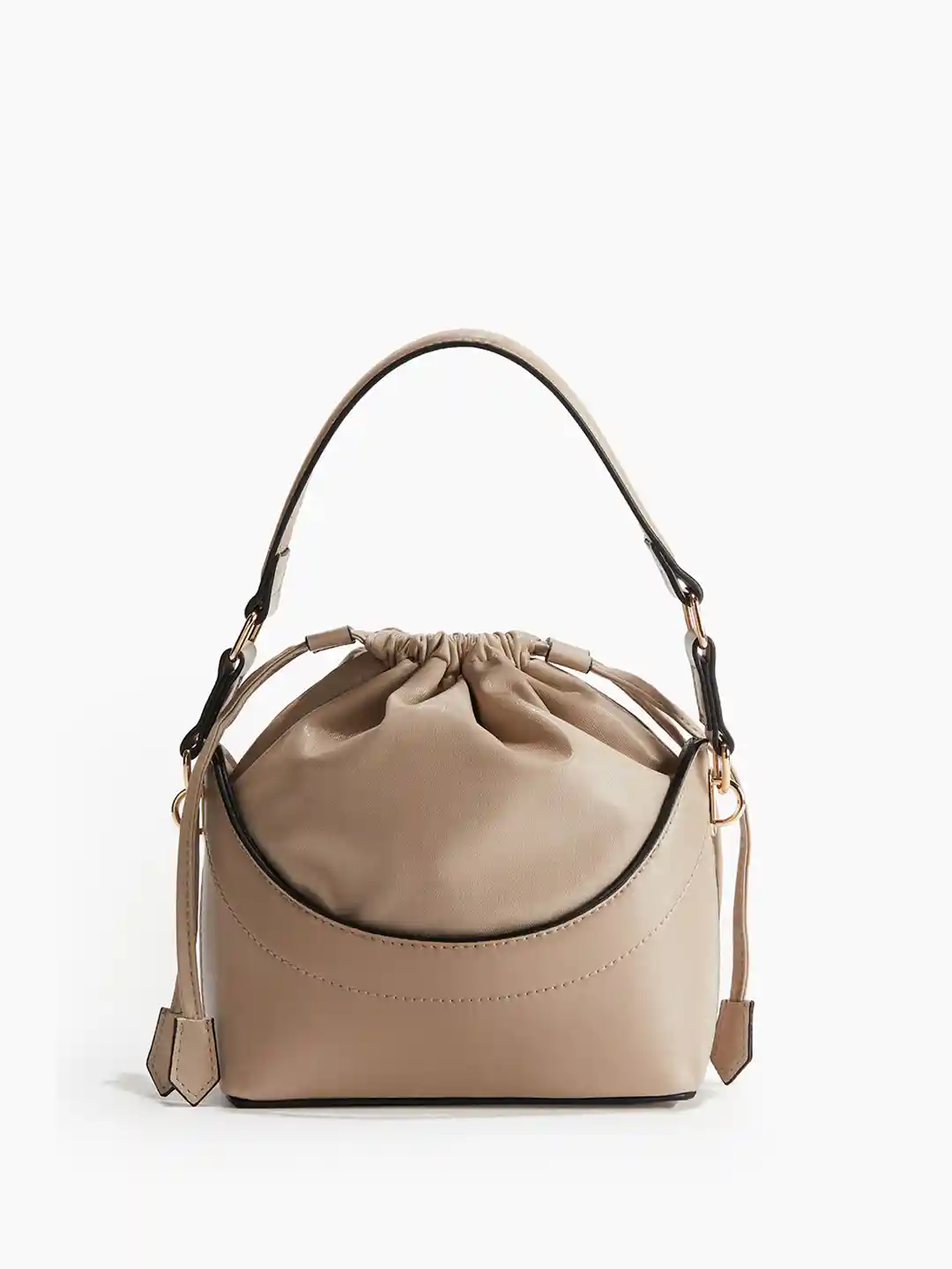 Leather Bucket Structured Drawstring Bucket Bag H&M Bucket Bag