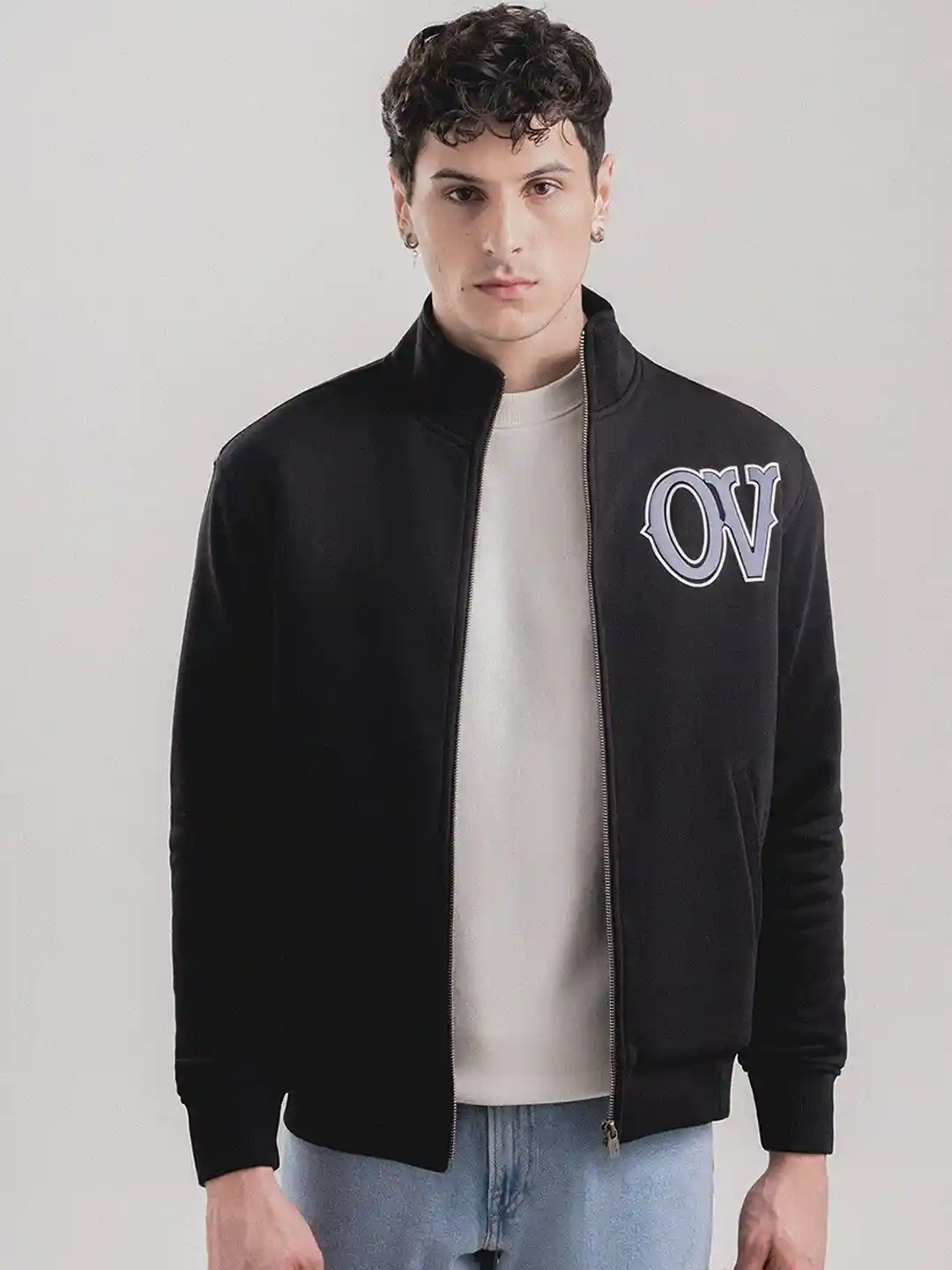 Buy Overlays Men Typography Varsity Jacket - Jackets for Men