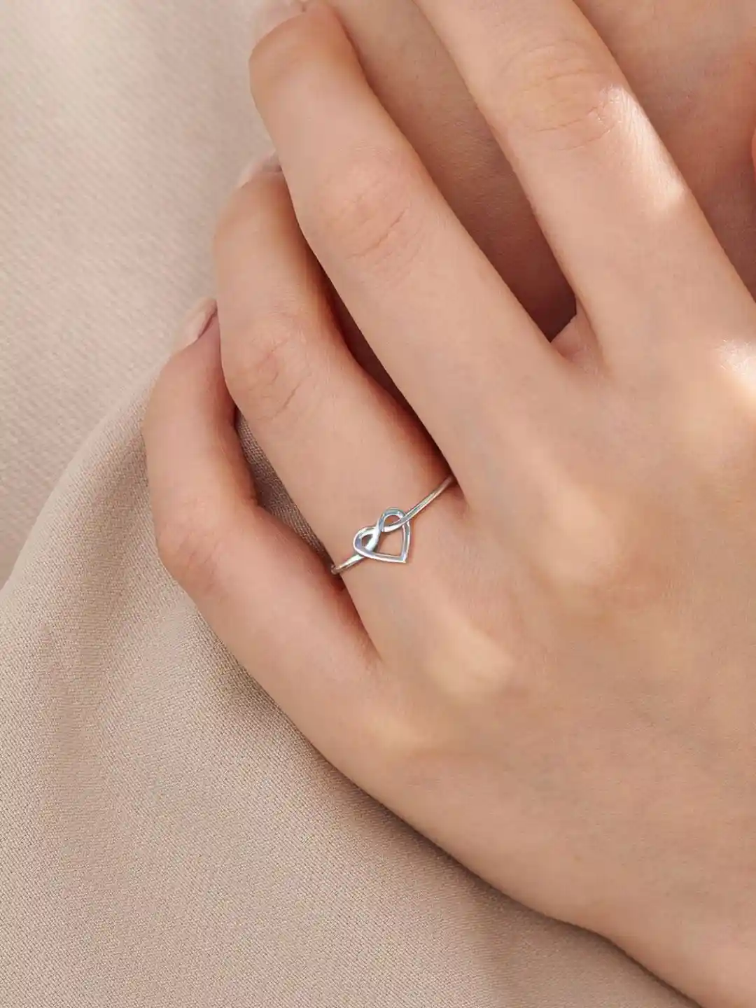 Buy HighSpark 925 Sterling Silver Love Knot Heart Finger Ring