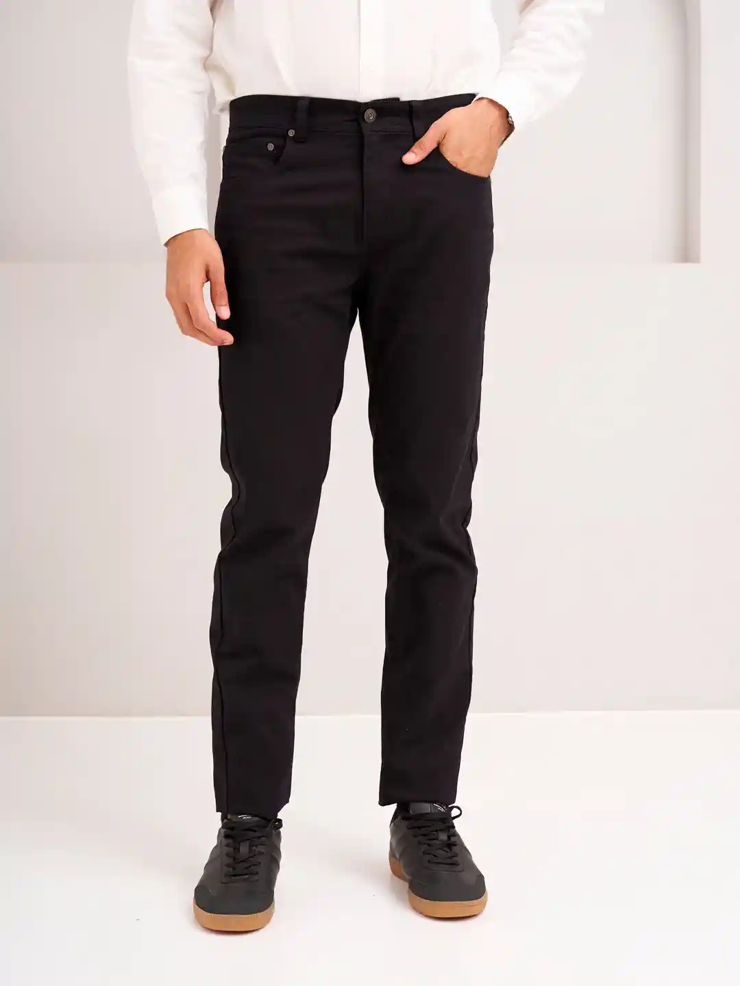 The Pant Project Men Infinite Black Jino Slim Fit Stretchable Cotton Jeans - Main Image