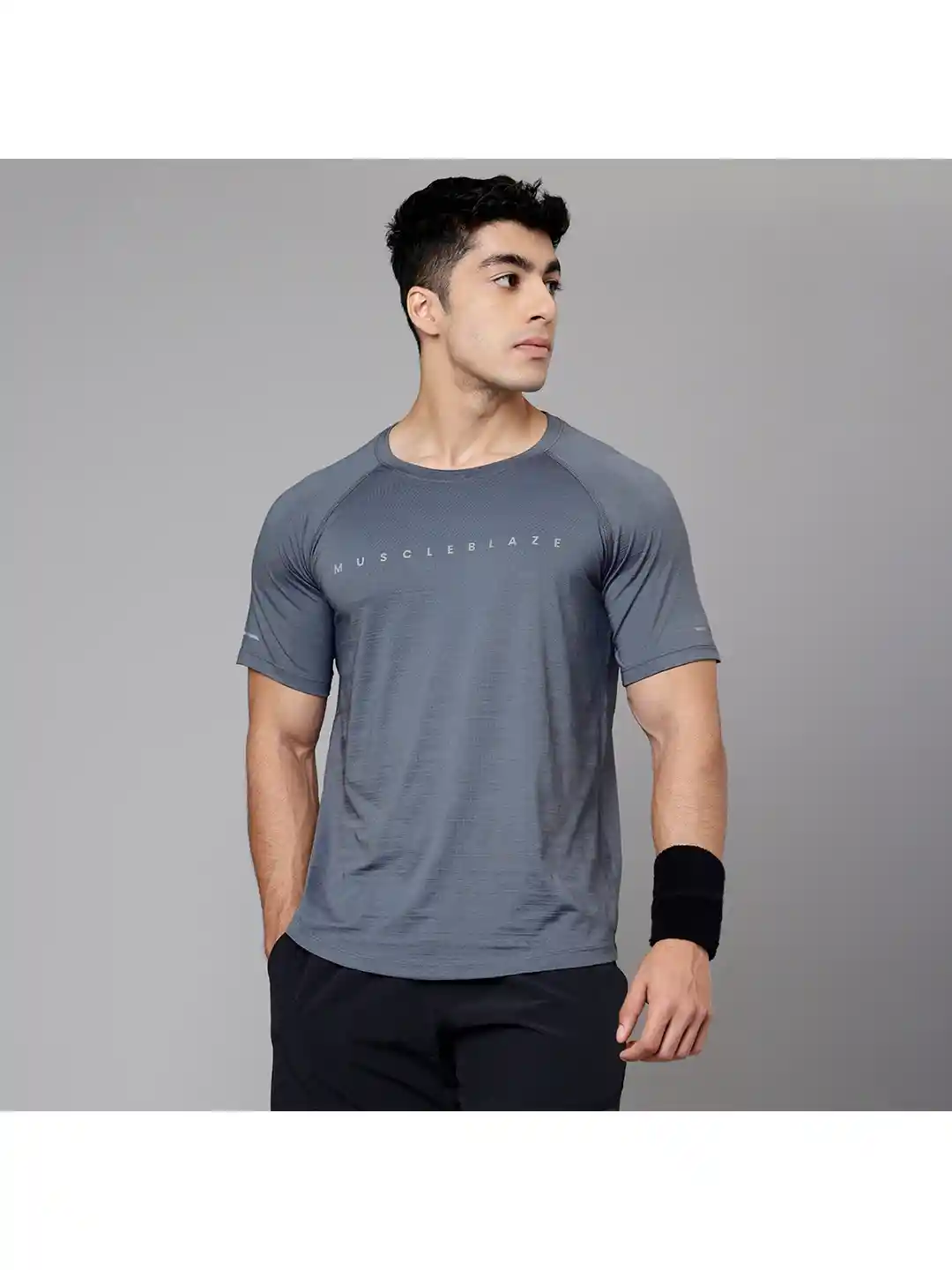 MuscleBlaze Men Superman Blue Half Sleeve Compression T-Shirts