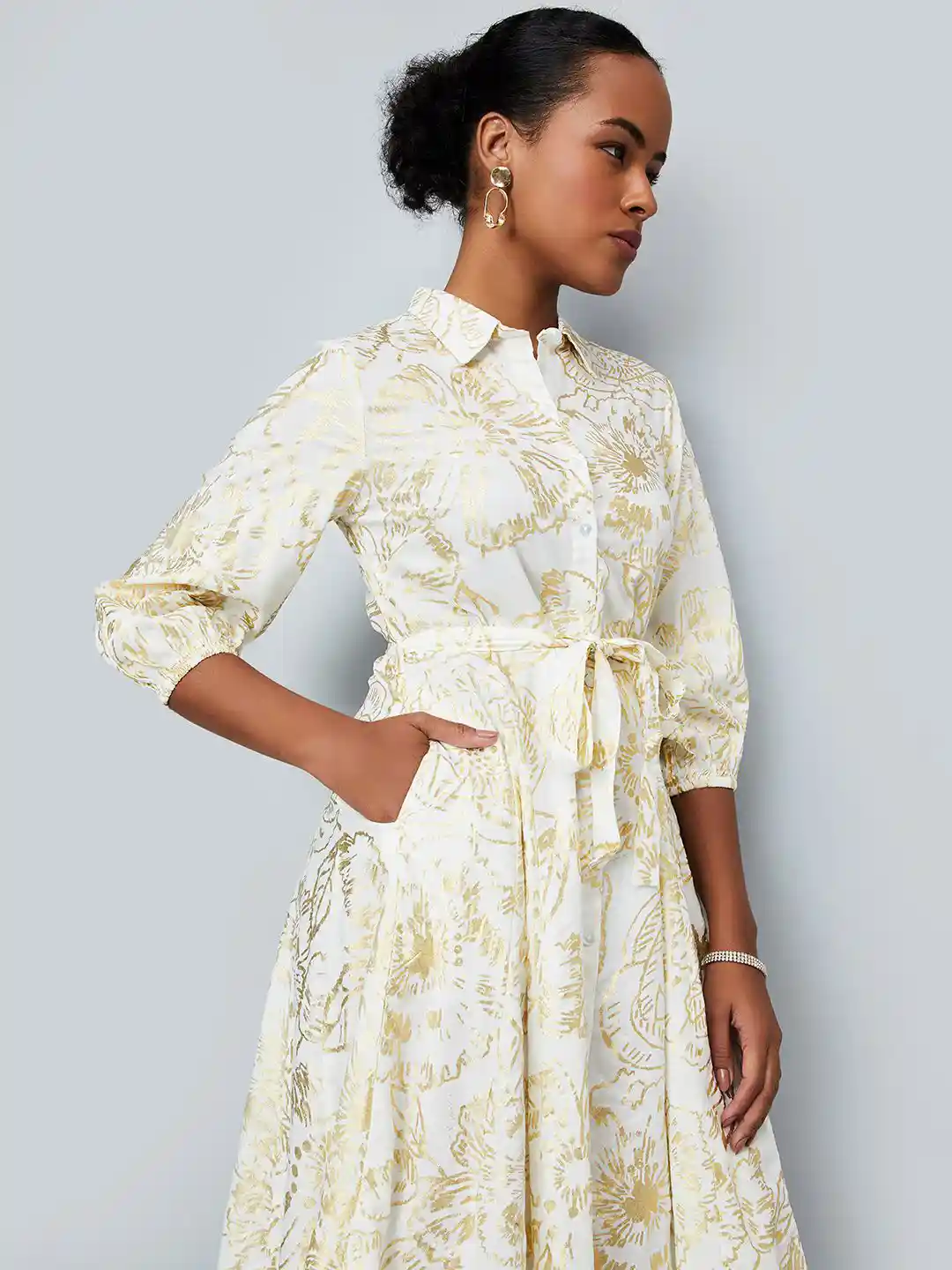 Buy Max x Kalki Women Foil Printed Shirt Dress Dresses for Women