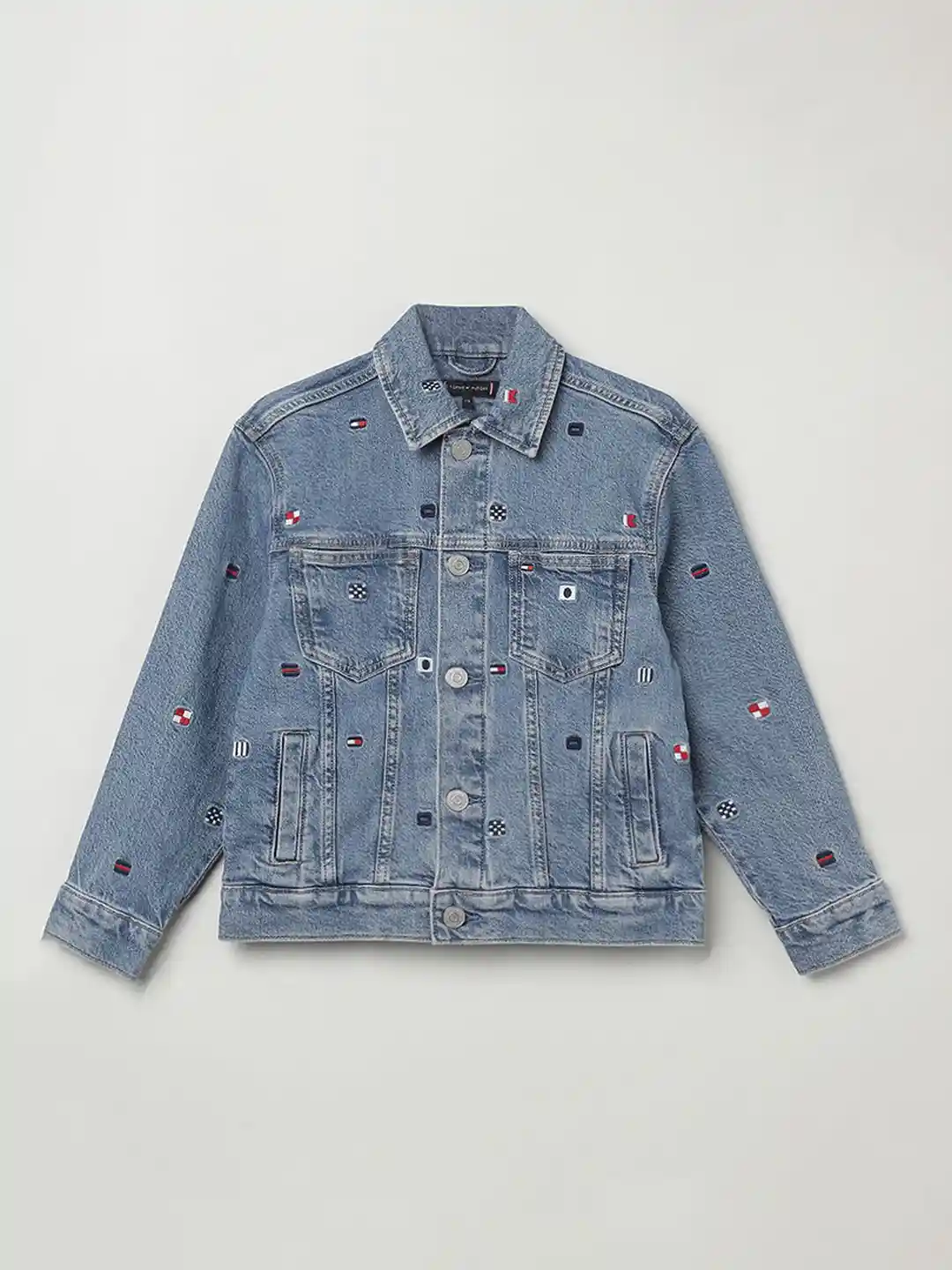 Buy Tommy Hilfiger Boys Spread Collar Cotton Denim Jacket