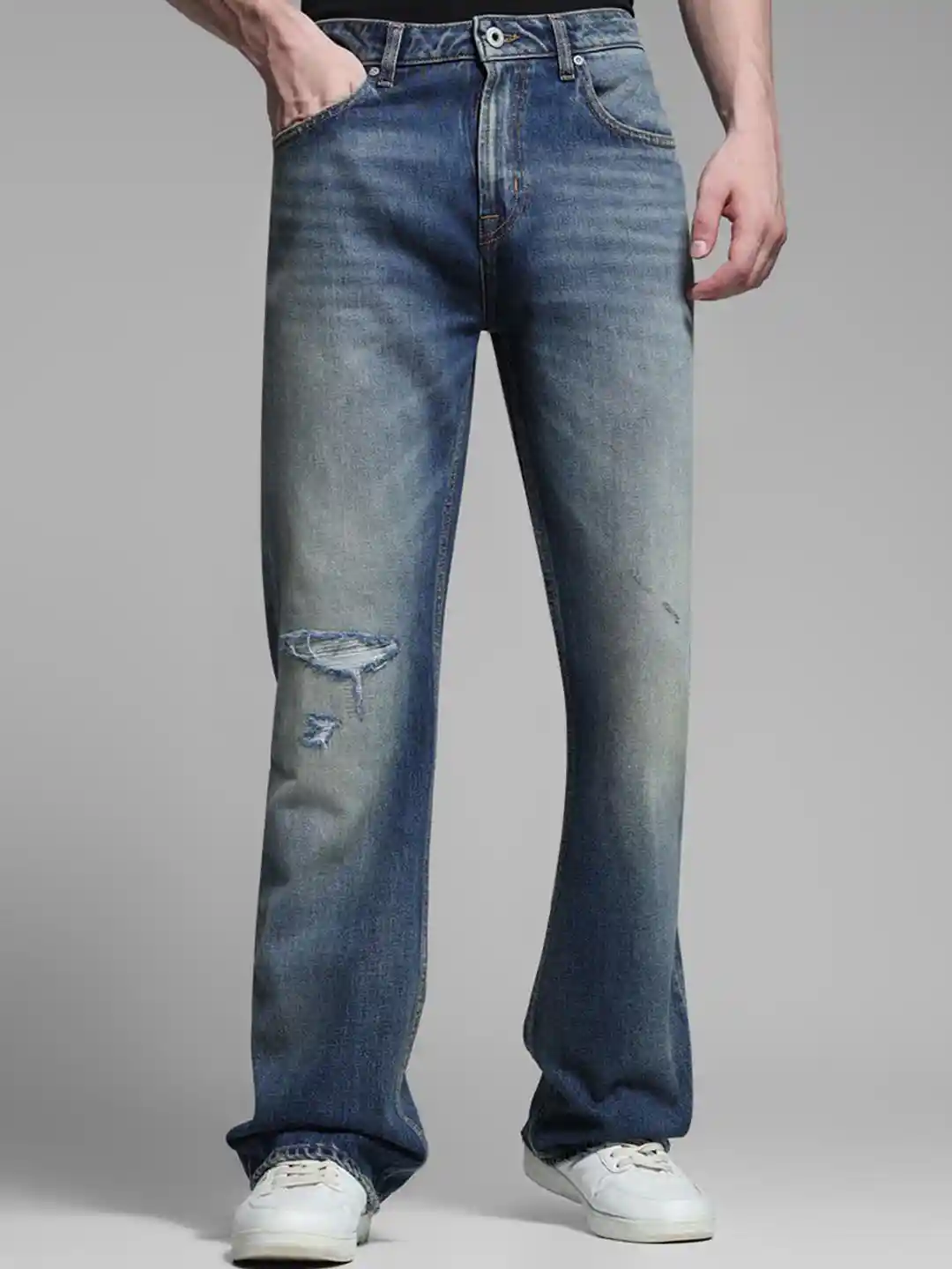 Buy Jack Jones Men Bootcut High-Rise Mildly Distressed Heavy