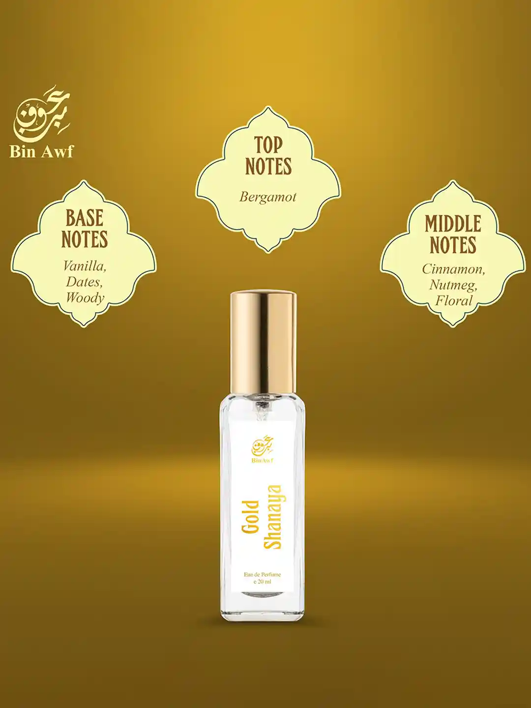 Buy BinAwf Gold Shanaya Eau De Parfum- 20ml Perfume for Unisex
