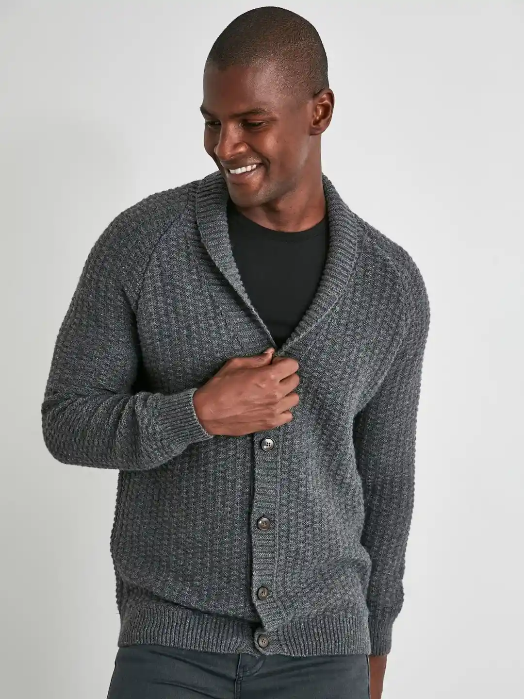 Cable Knit Cardigan Mens Casual Cardigan Sweater Runcati Men's