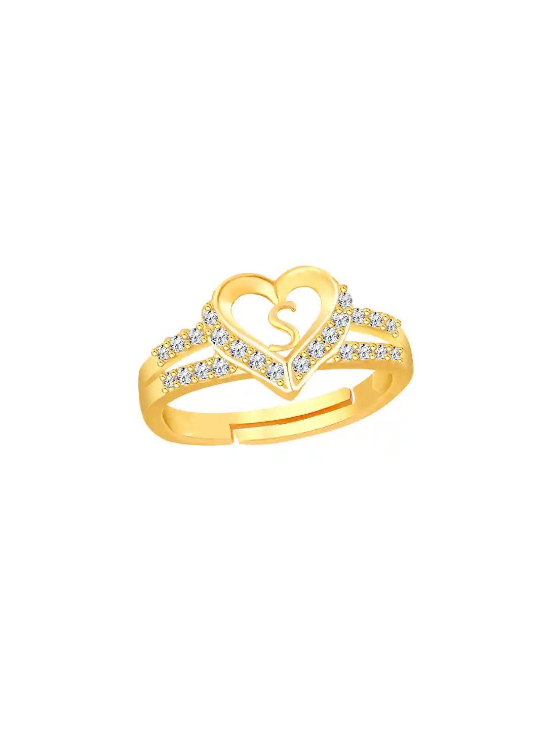 Buy Heer Collection Gold Plated American Diamond Heart Shape S