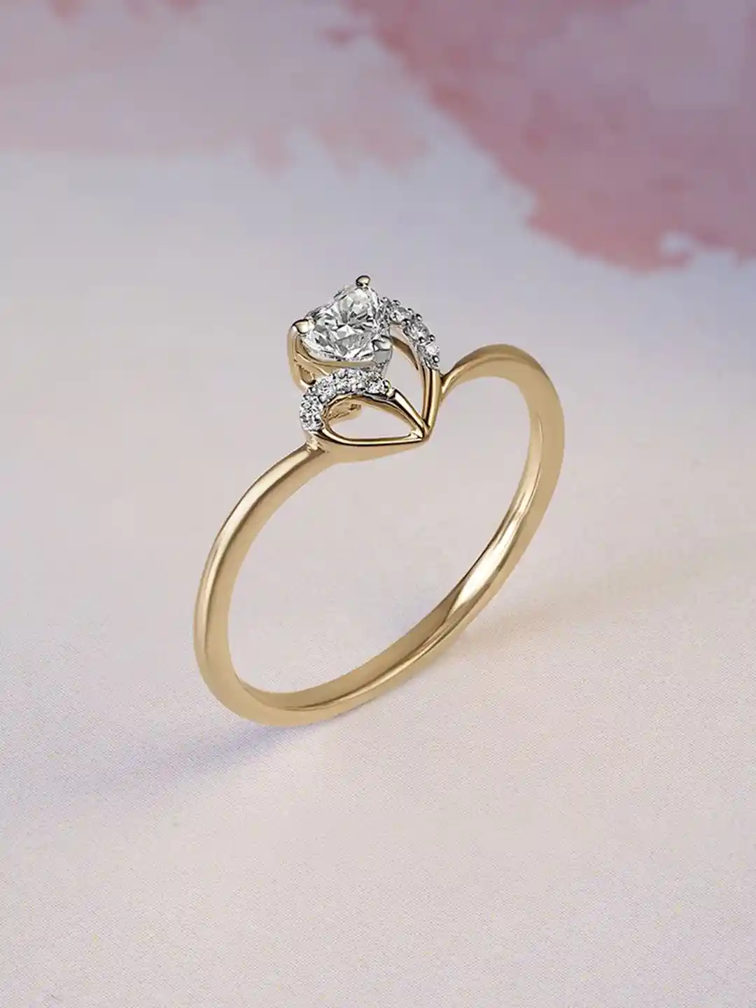 For Female Tanishq Online Gold Ring Flower Ring Tanishq Online