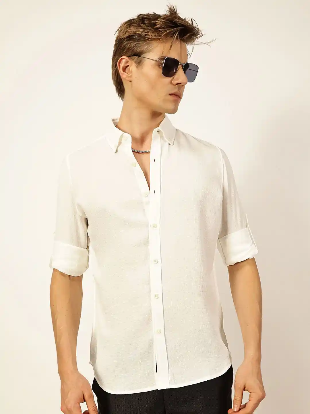 Thomas Scott Men Slim Fit Button-Down Collar Casual Shirt
