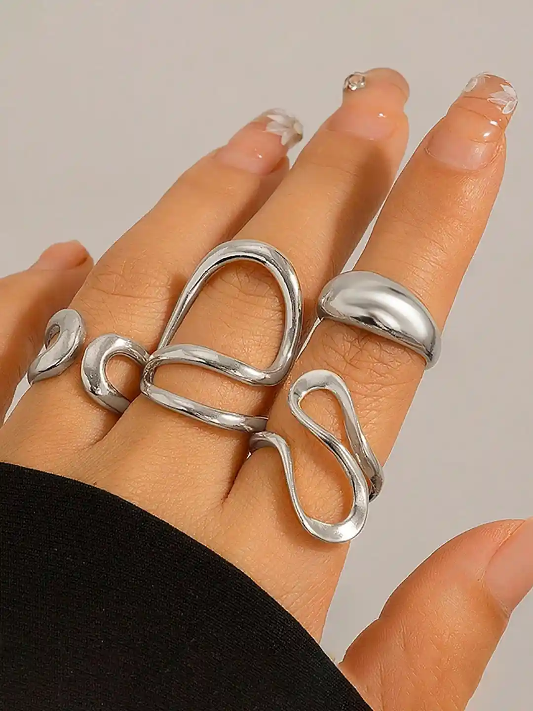 Midi Rings Finger Ring Set Buy Jewels Galaxy Set Of Silver Plated
