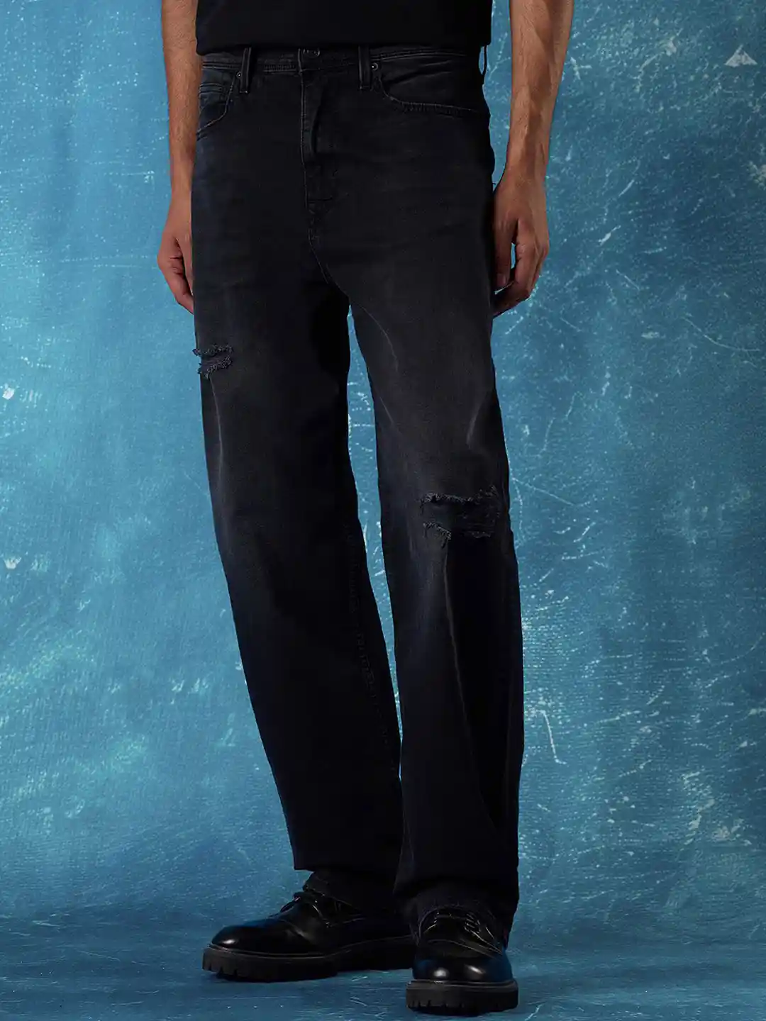 Flying Machine Men Regular Fit Low Distress Stretchable Jeans