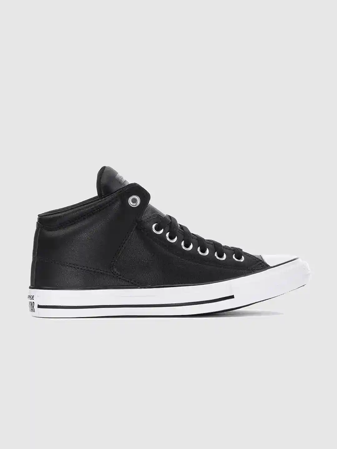 Leather All Black Mid Top Converse Converse All Star Hi Leather