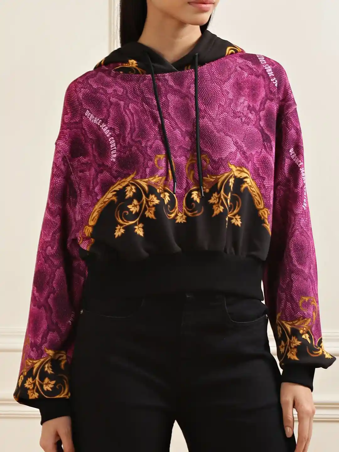 Buy Versace Jeans Couture Women Printed Hooded Sweatshirt