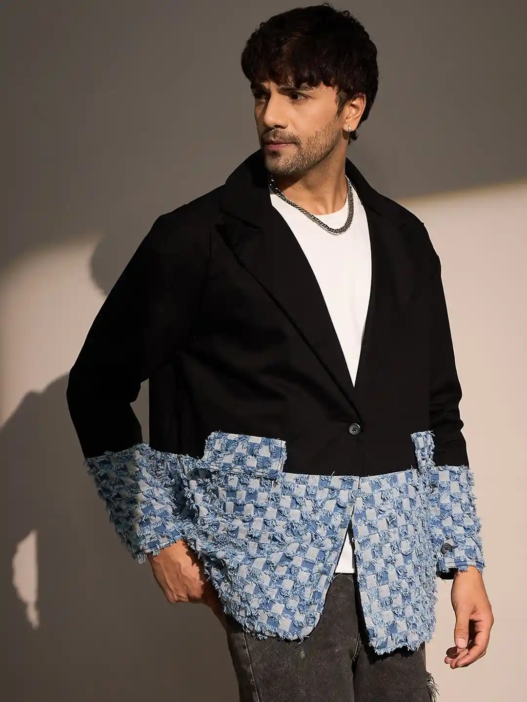 Buy FUGAZEE Men Single-Breasted Cotton Oversized Blazer Blazers