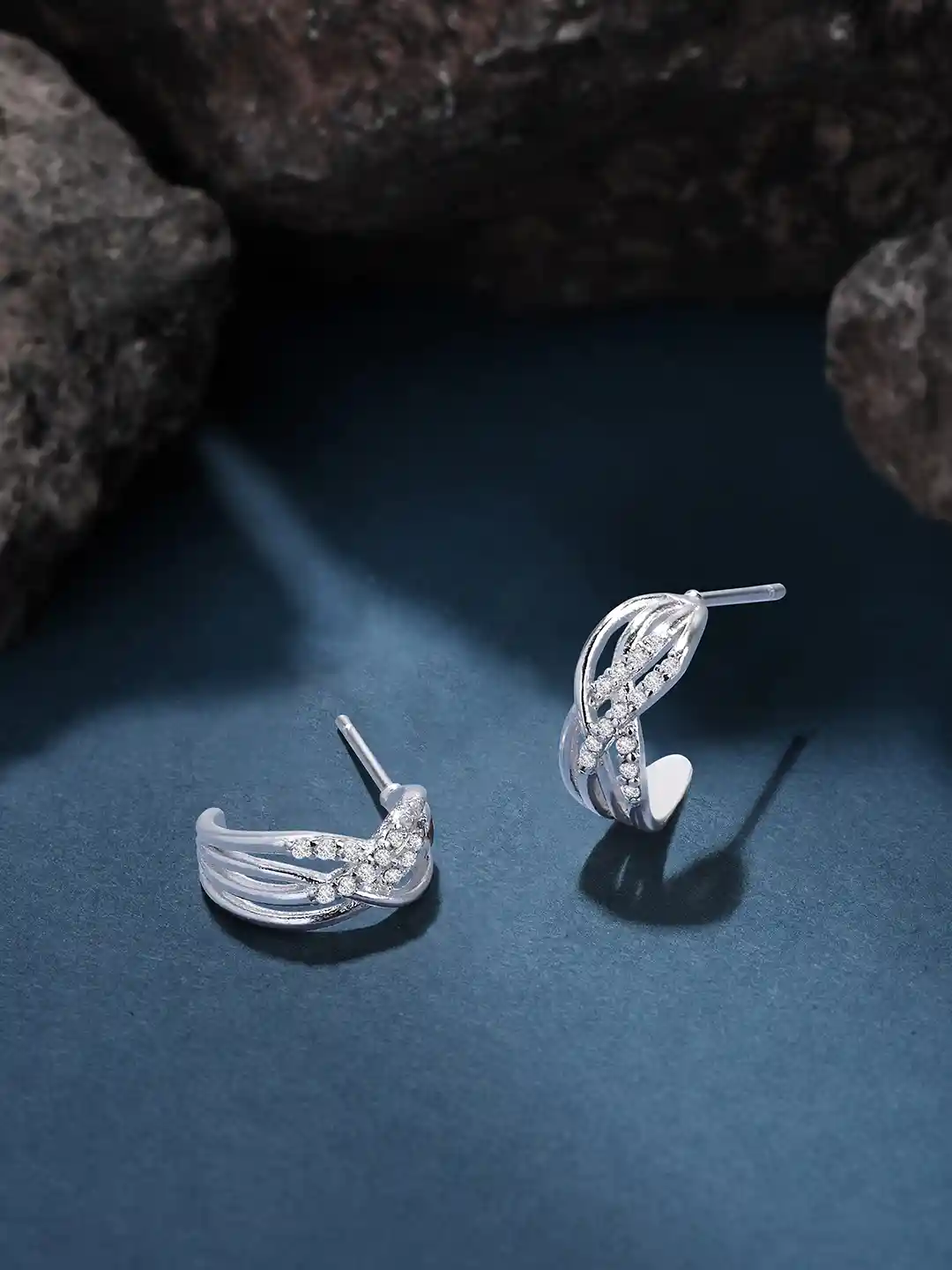 Buy Accessorize Sterling Silver Plated Cubic Zirconia Studded Half