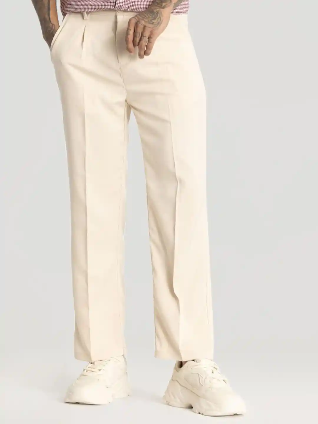 Snitch Men Relaxed Loose Fit Pleated Trouser