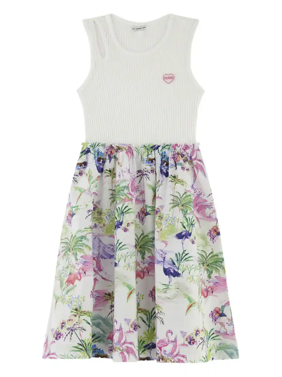 GUESS kids Floral Print Girls Fit Flare Dress