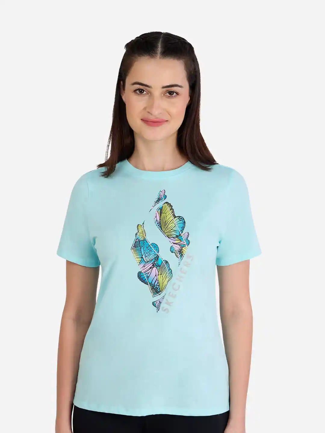 Skechers Women Graphic Printed Round Neck Cotton T-shirt