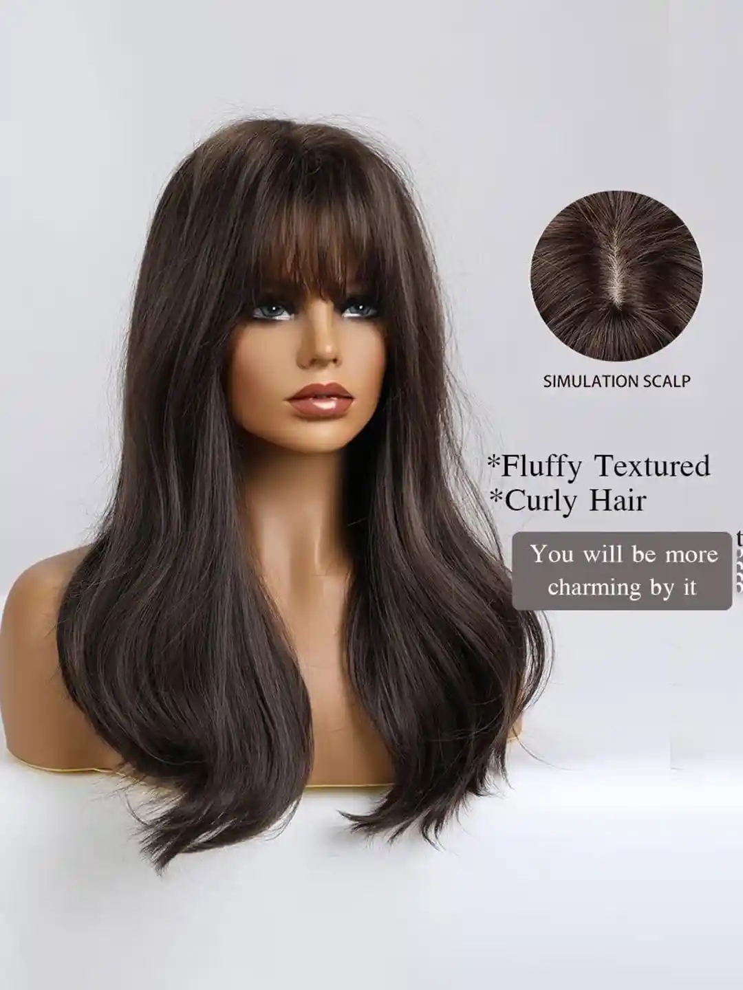 Buy D-Divine Full Head Hair Wig-Brown Hair Extension for Women