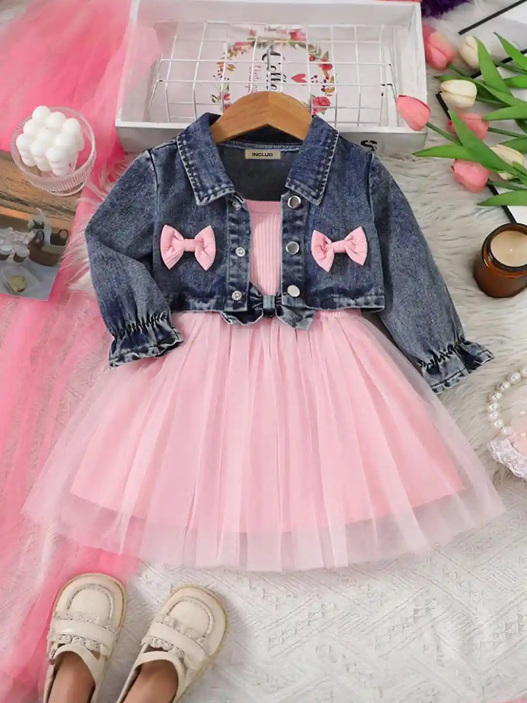 Dress Denim Jacket For Girls INCLUD Girls Tie And Dye Dyed Fit