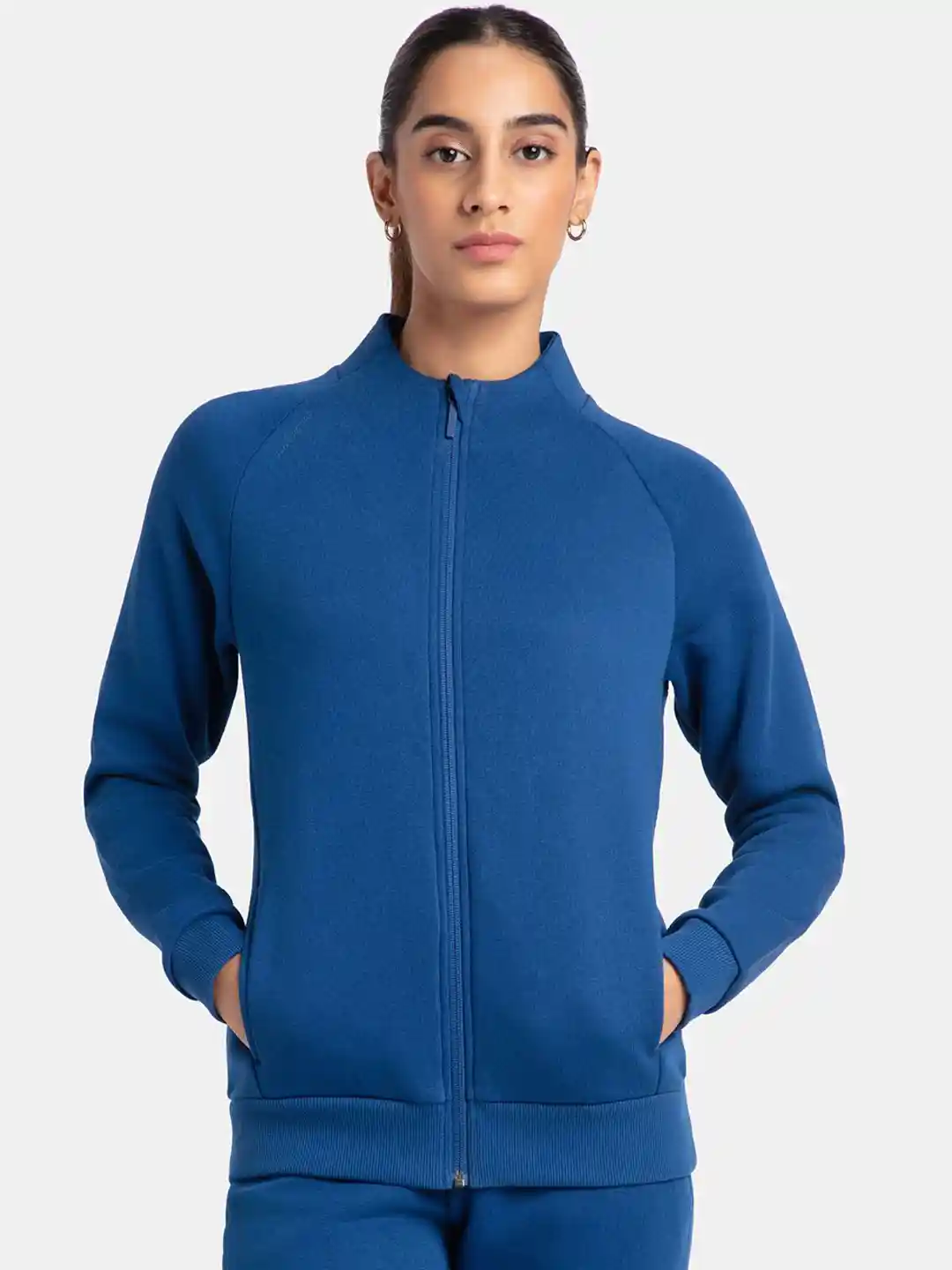 Buy Jockey Super Combed Cotton Relaxed Fit Full Zip High Neck