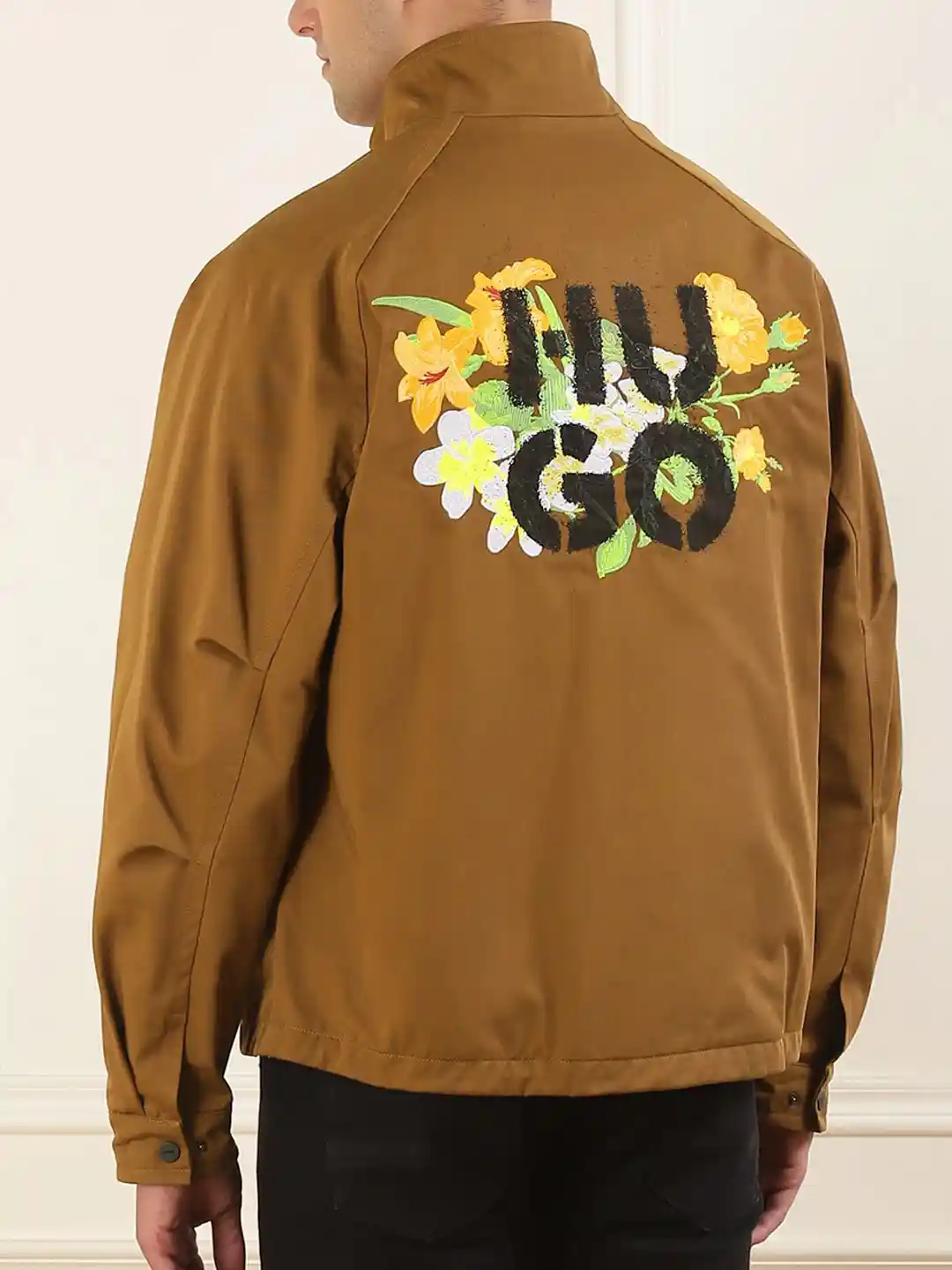 Buy HUGO Men Floral Embroidered Stand Collar Jacket - Jackets for