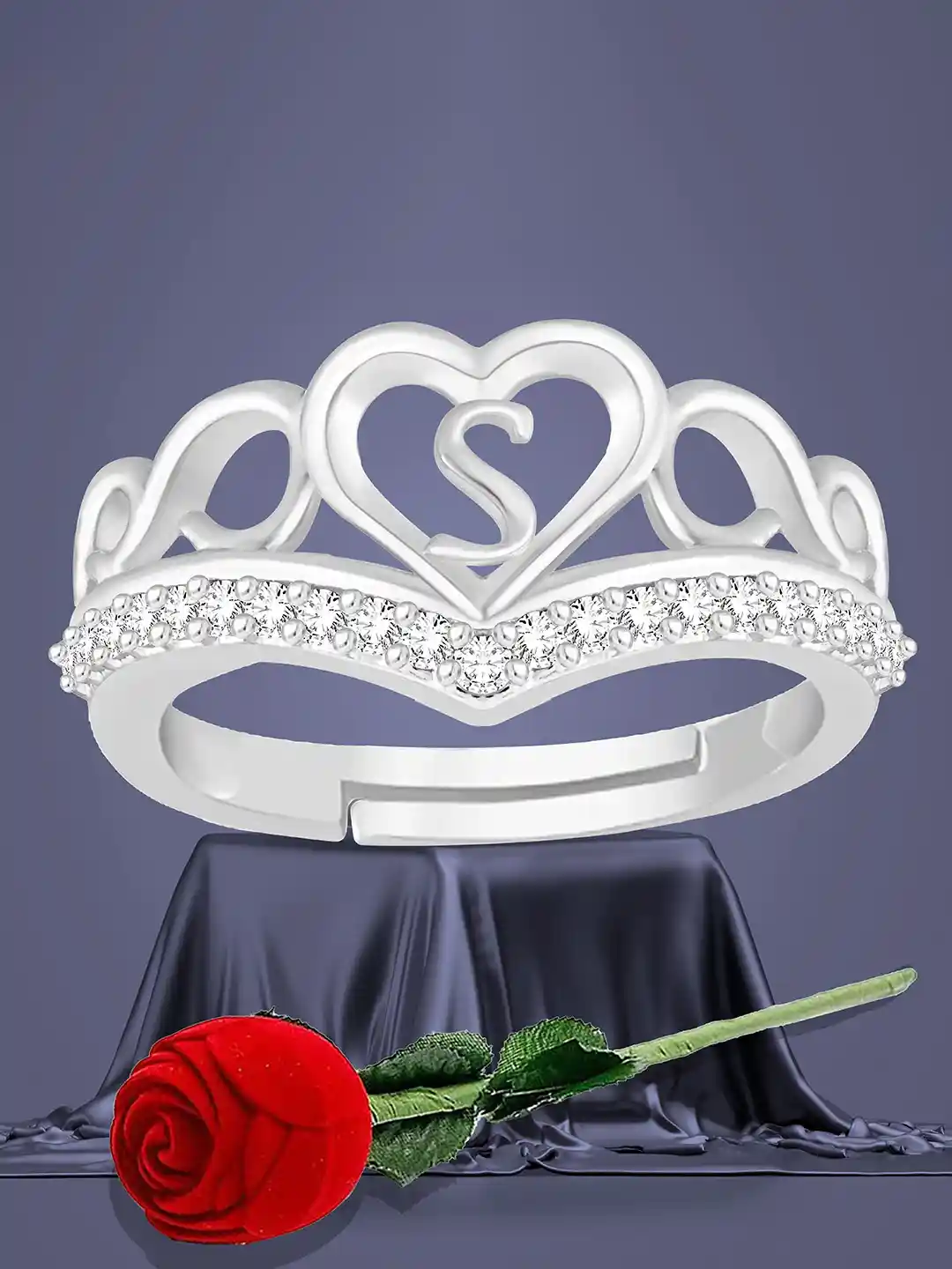 Buy Lila Unisex Silver-Plated Heart Shaped With S Letter American