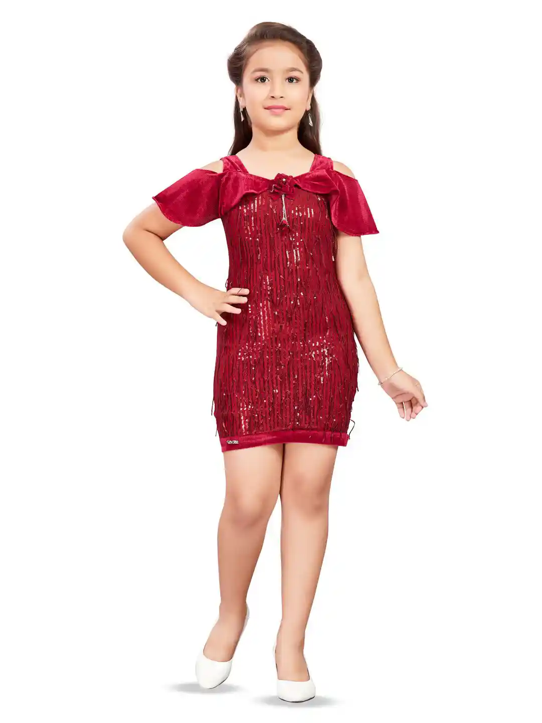 Buy Lei-Chie Girls Off-Shoulder Party Wear Short Dress Dresses