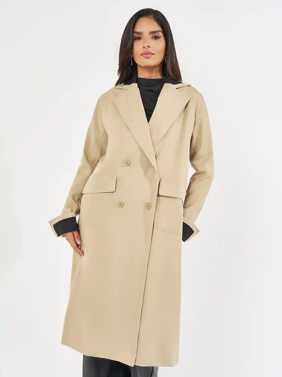 muguet rose midi trench coat ダークベージュ muguet rose midi trench coat ダークベージュ Ladies Solid