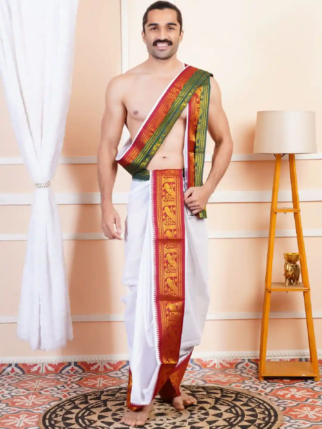 Buy RAMRAJ COTTON Men Cotton traditional Panchakacham Dhoti