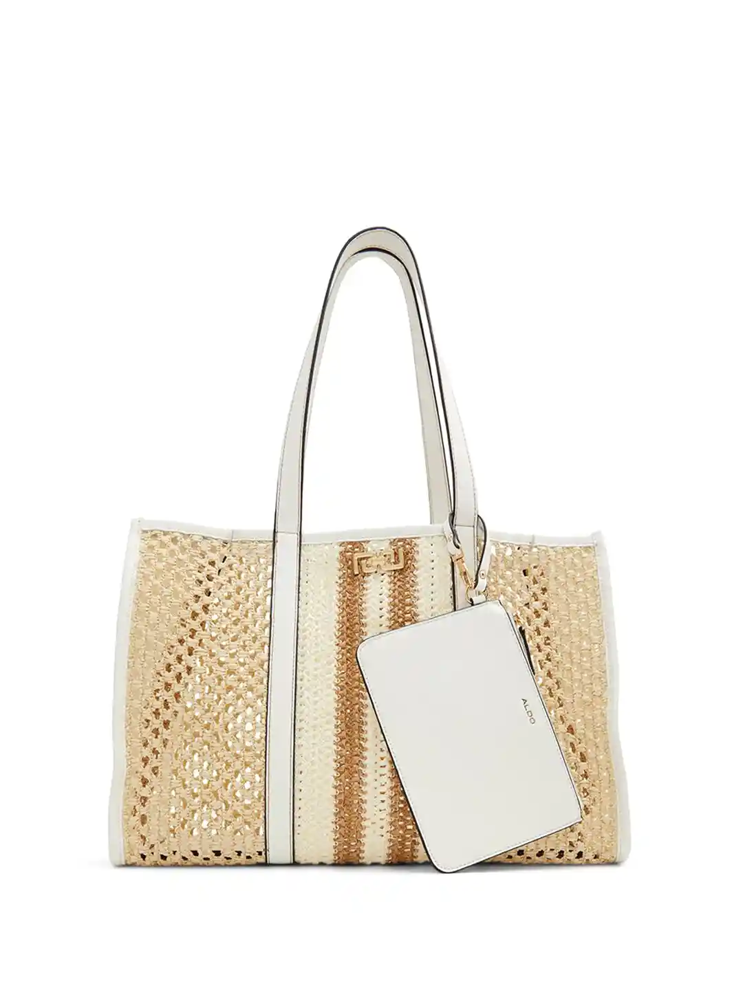 Buy ALDO Women Self Design Tote Bag Comes With Pouch Handbags