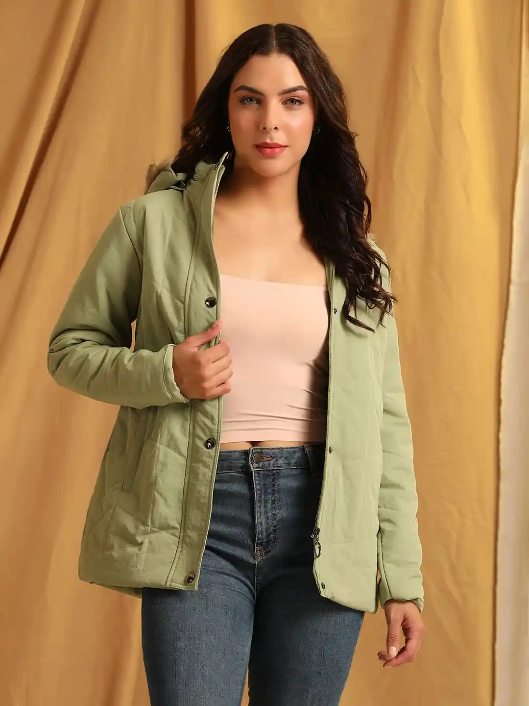 Buy Cayman Women Hooded Solid Casual Parka Jacket Jackets for