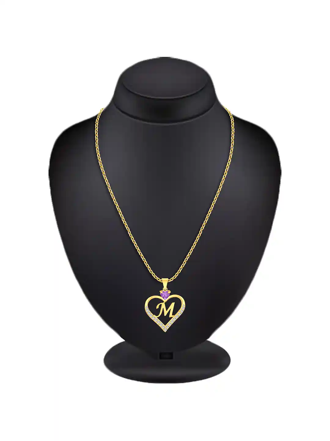 Maahi Word Locket Heer Collection Gold-Plated CZ Studded Alphabet