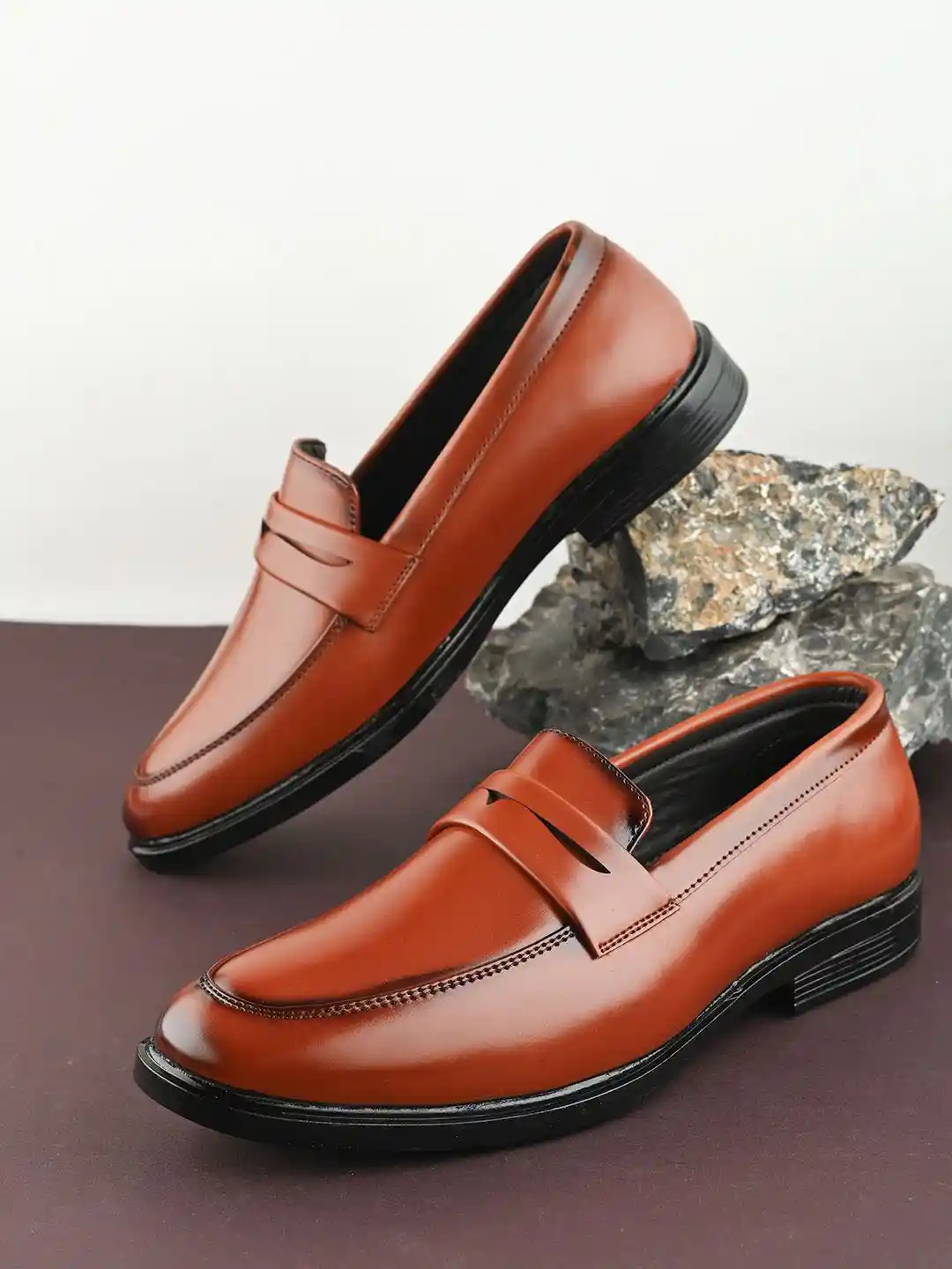 Anouk Men Solid Slip-On Formal Loafers