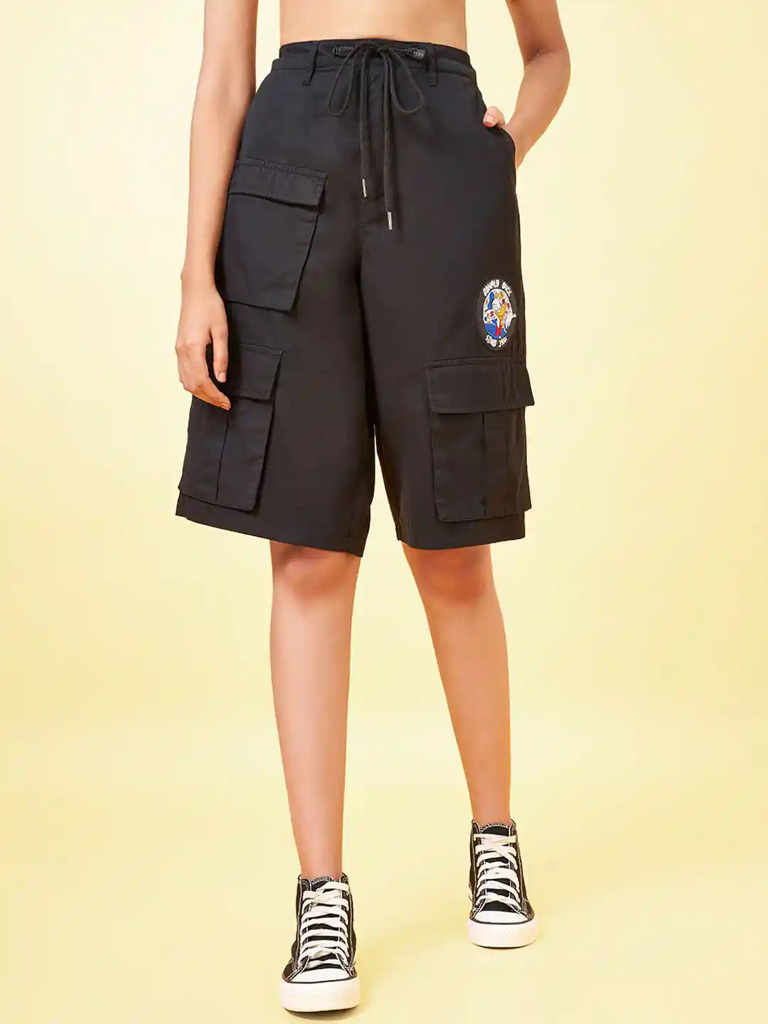 Buy Honey by Pantaloons Women High-Rise Pure Cotton Cargo Shorts