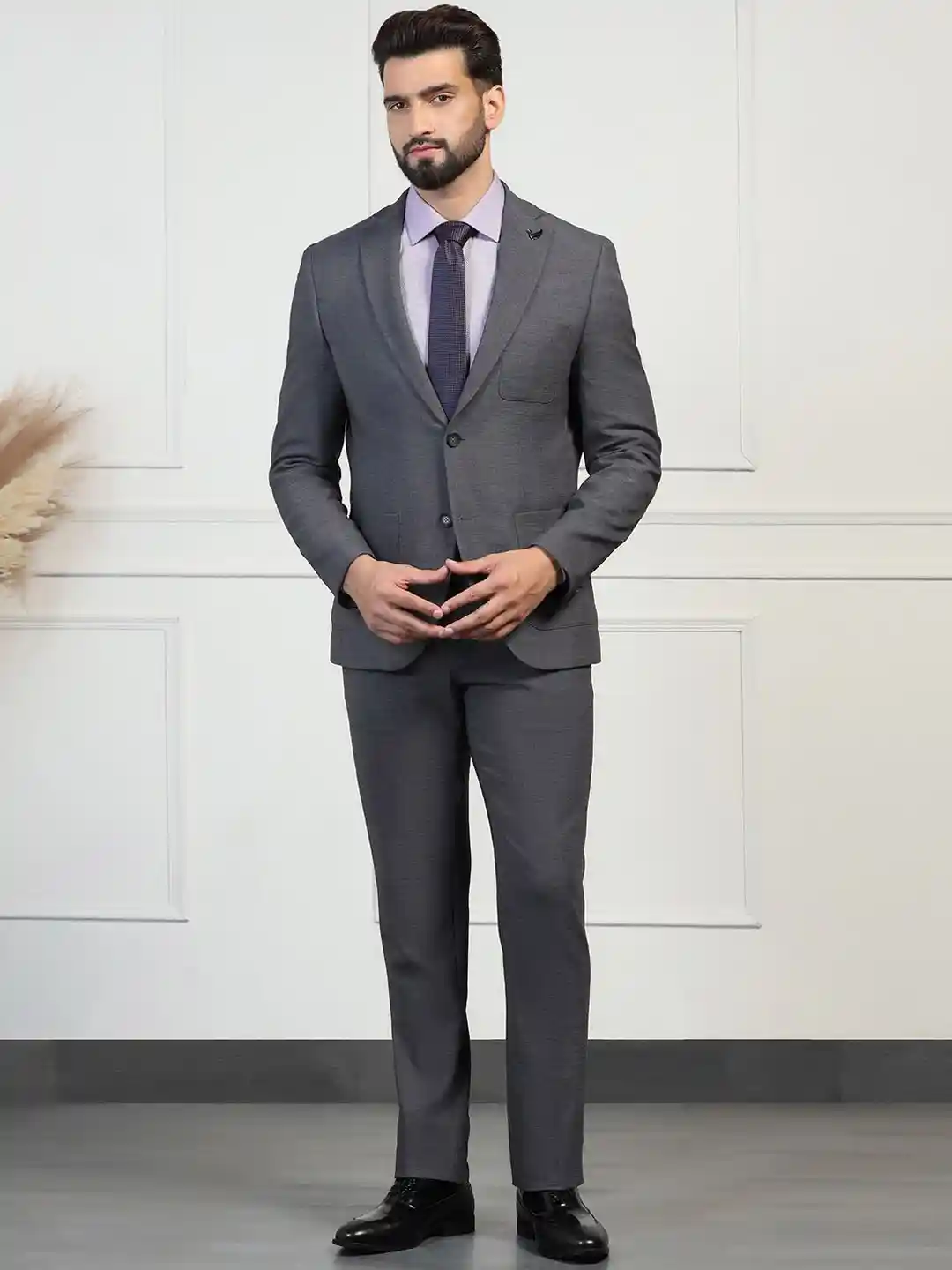 Blackberrys Men Solid Slim-Fit Single-Breasted Piece Formal Suit