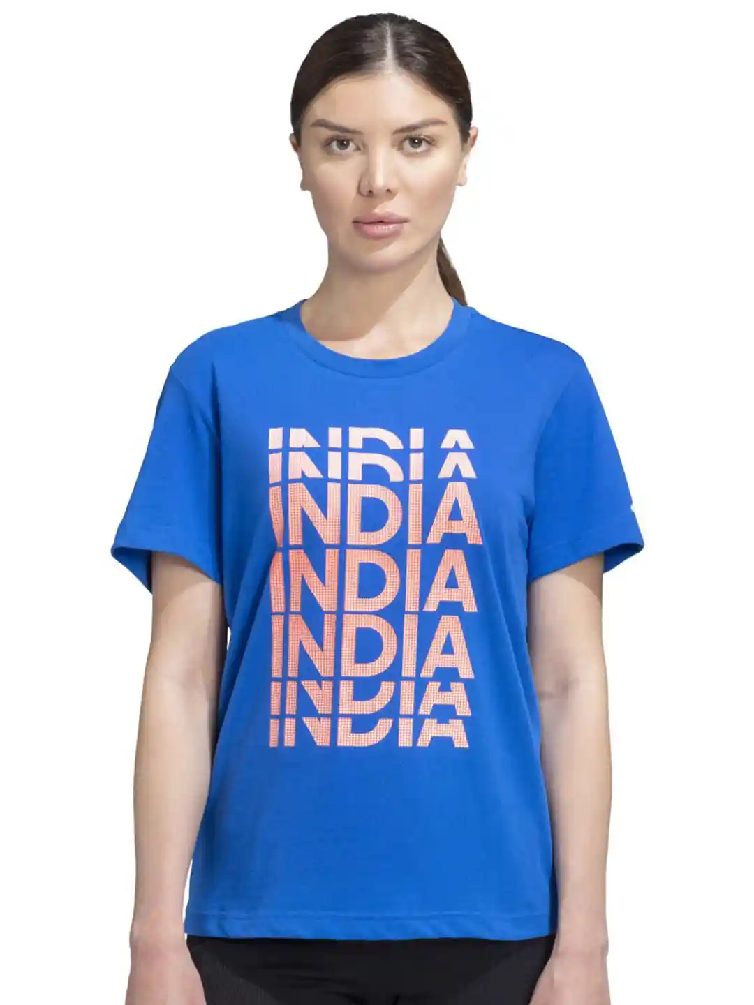 Buy ADIDAS Women Typography Printed Round Neck Cotton T-shirt