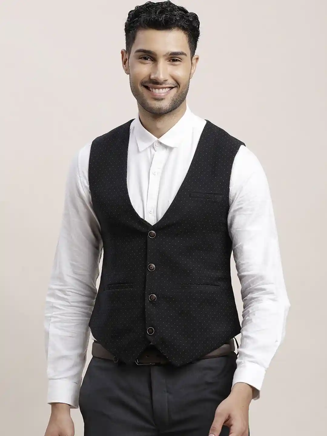 Buy Turtle Men Pure Cotton V Neck Button Closure Waist Coat