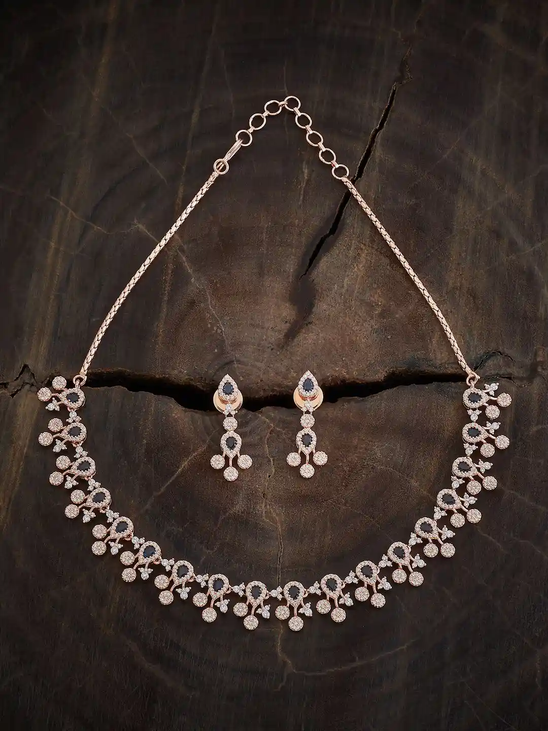 Handcrafted Jewellery Rose Gold Necklace Set Myntra Jewellery