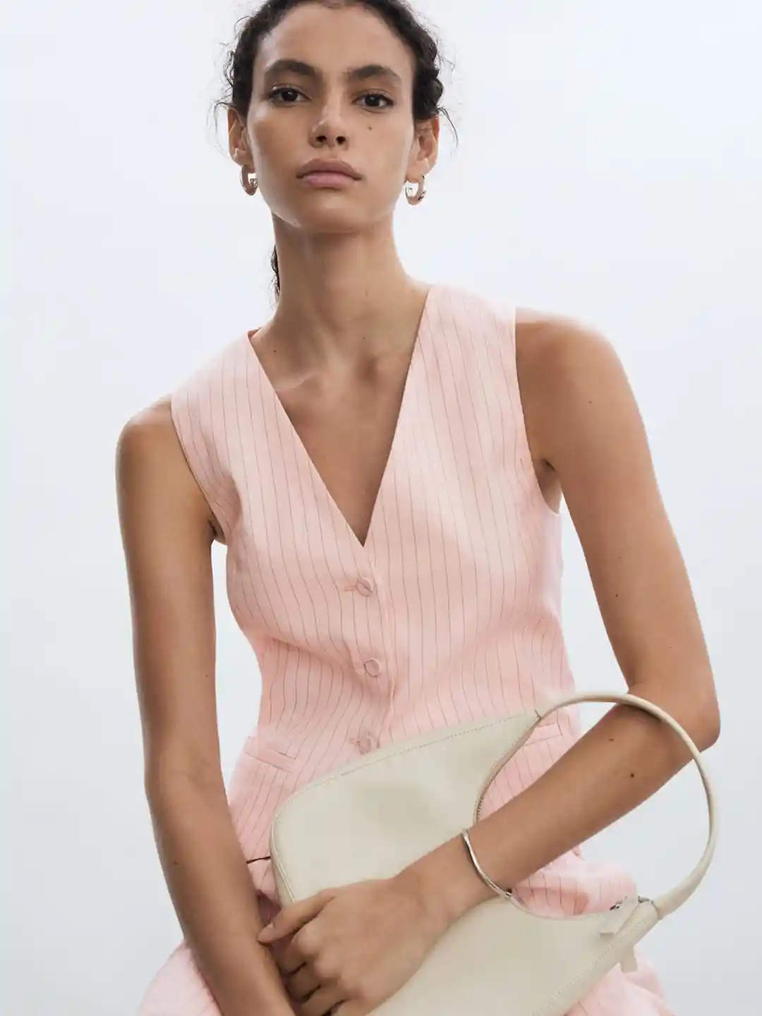 Buy MANGO Striped Linen Waistcoat Waistcoat for Women 30743322