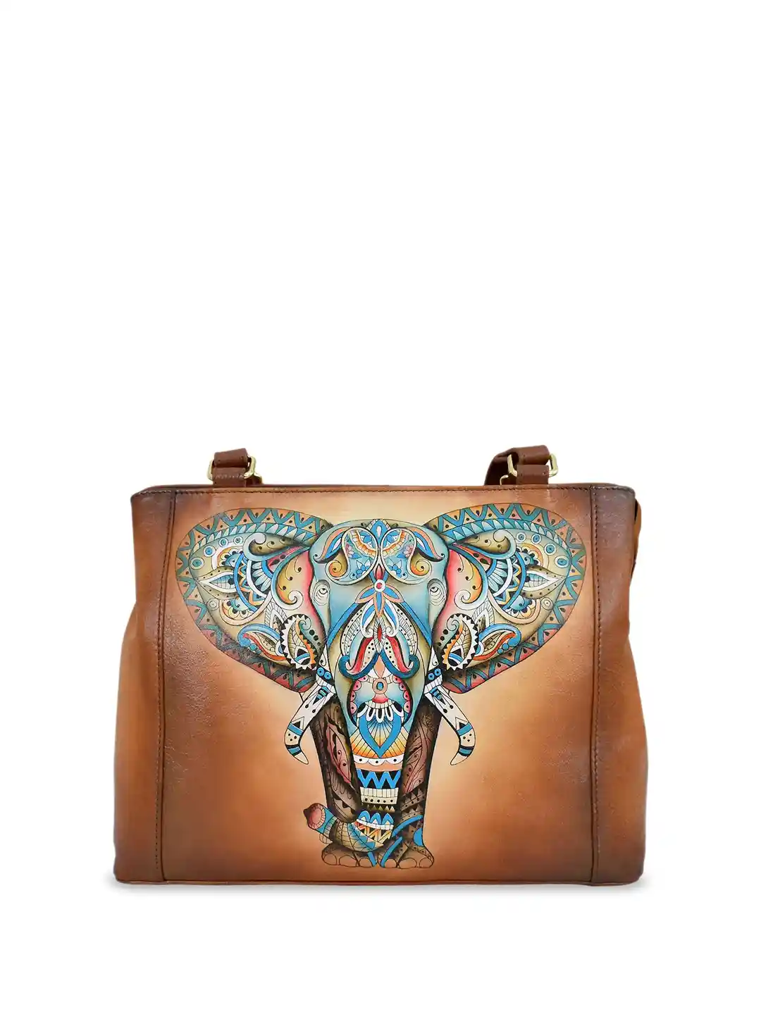 Buy Anuschka Women Ethnic Motifs Leather Structured Tote Bag