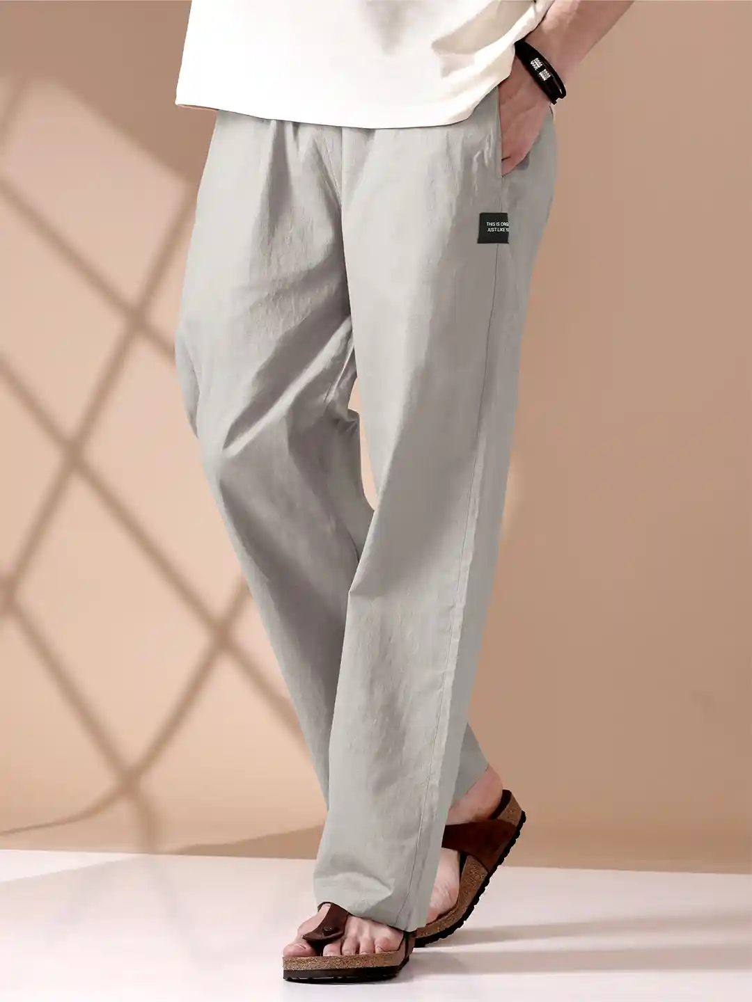 Baggy Pajama Pant Dress Beyoung Men Loose-Fit Cotton Lounge Pants - Main Image