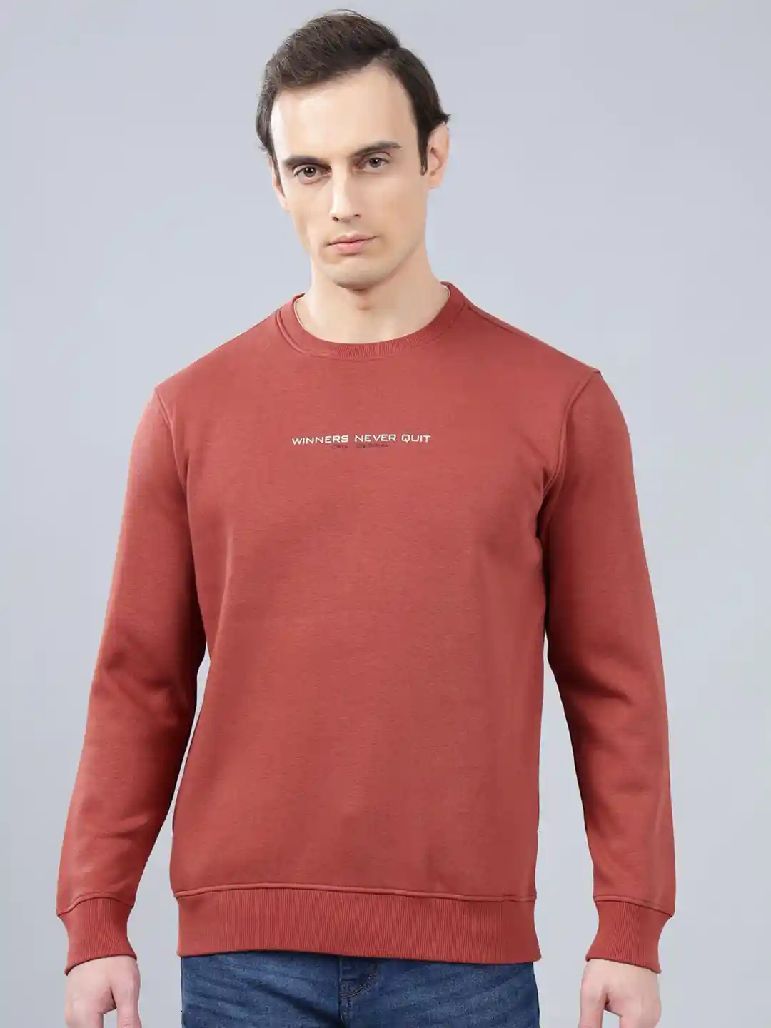 Buy Cantabil Men Solid Round Neck Pullover Sweatshirt