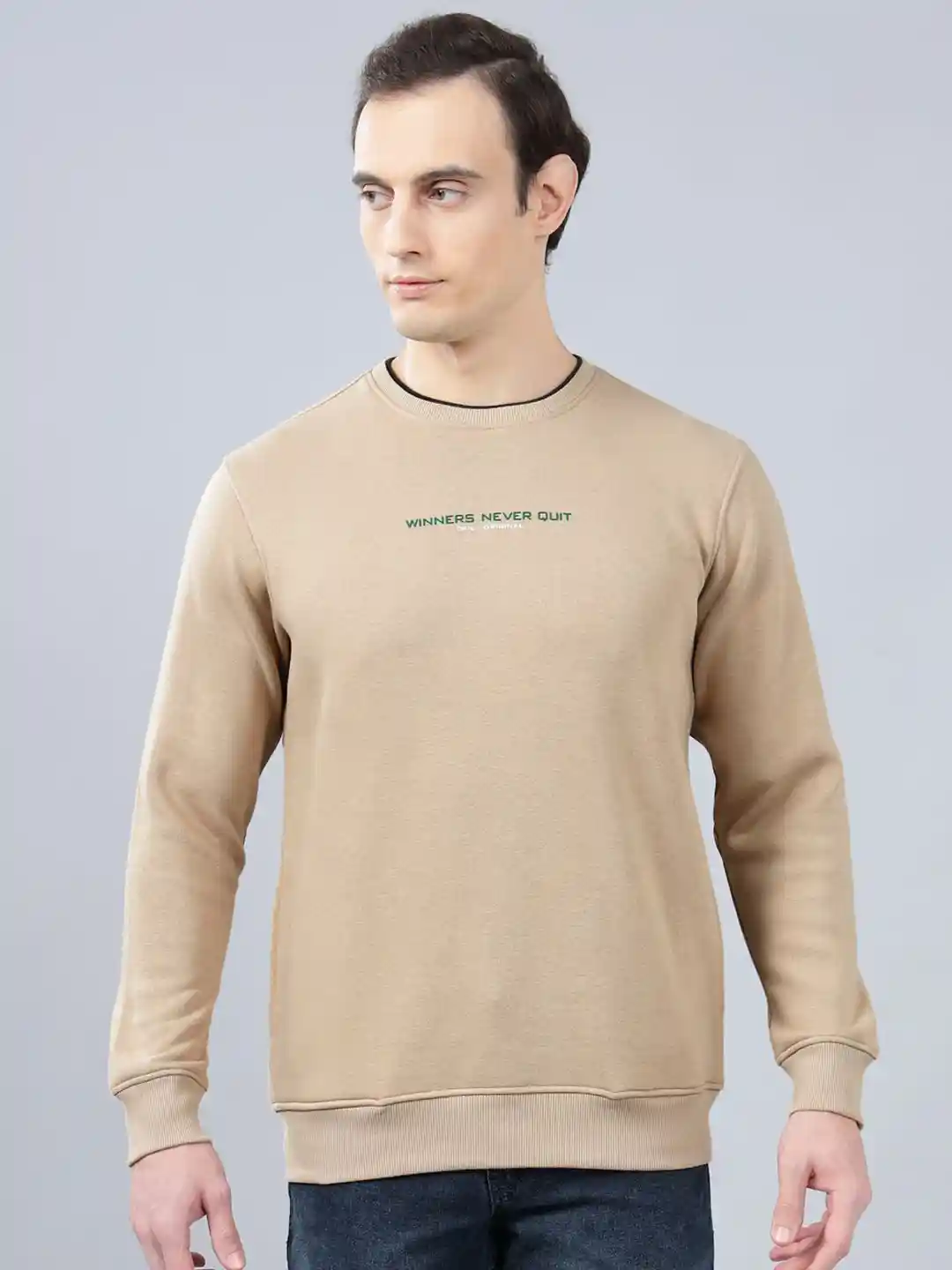 Buy Cantabil Men Solid Round Neck Pullover Sweatshirt
