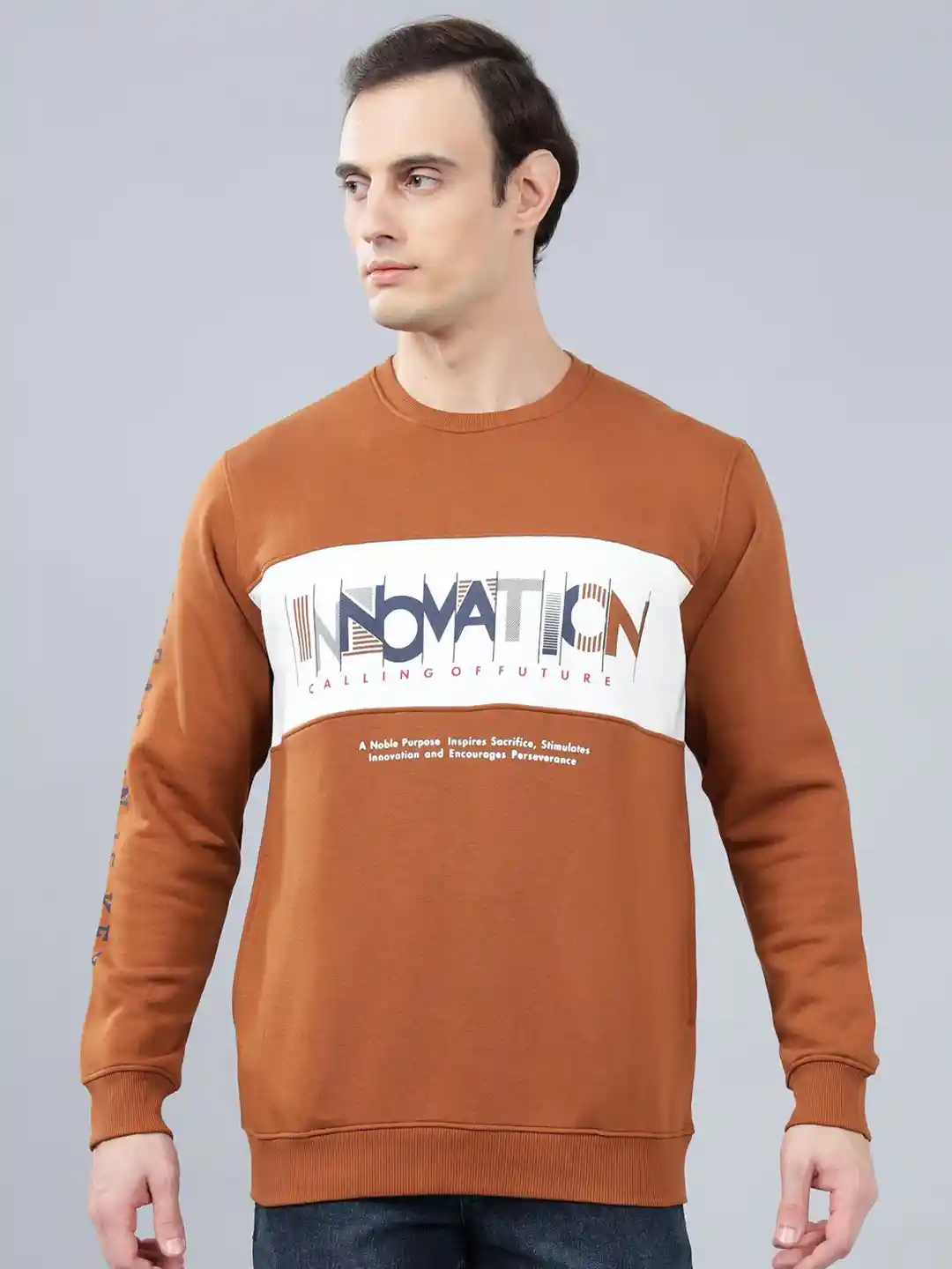 Buy Cantabil Men Typography Printed Round Neck Pullover Sweatshirt