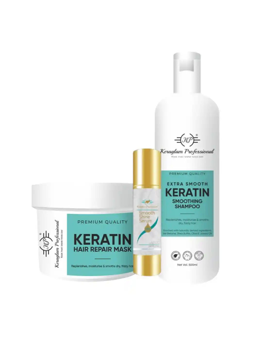 Buy Keraglam Professional Combo Of Keratin Smoothing Shampoo, Hair