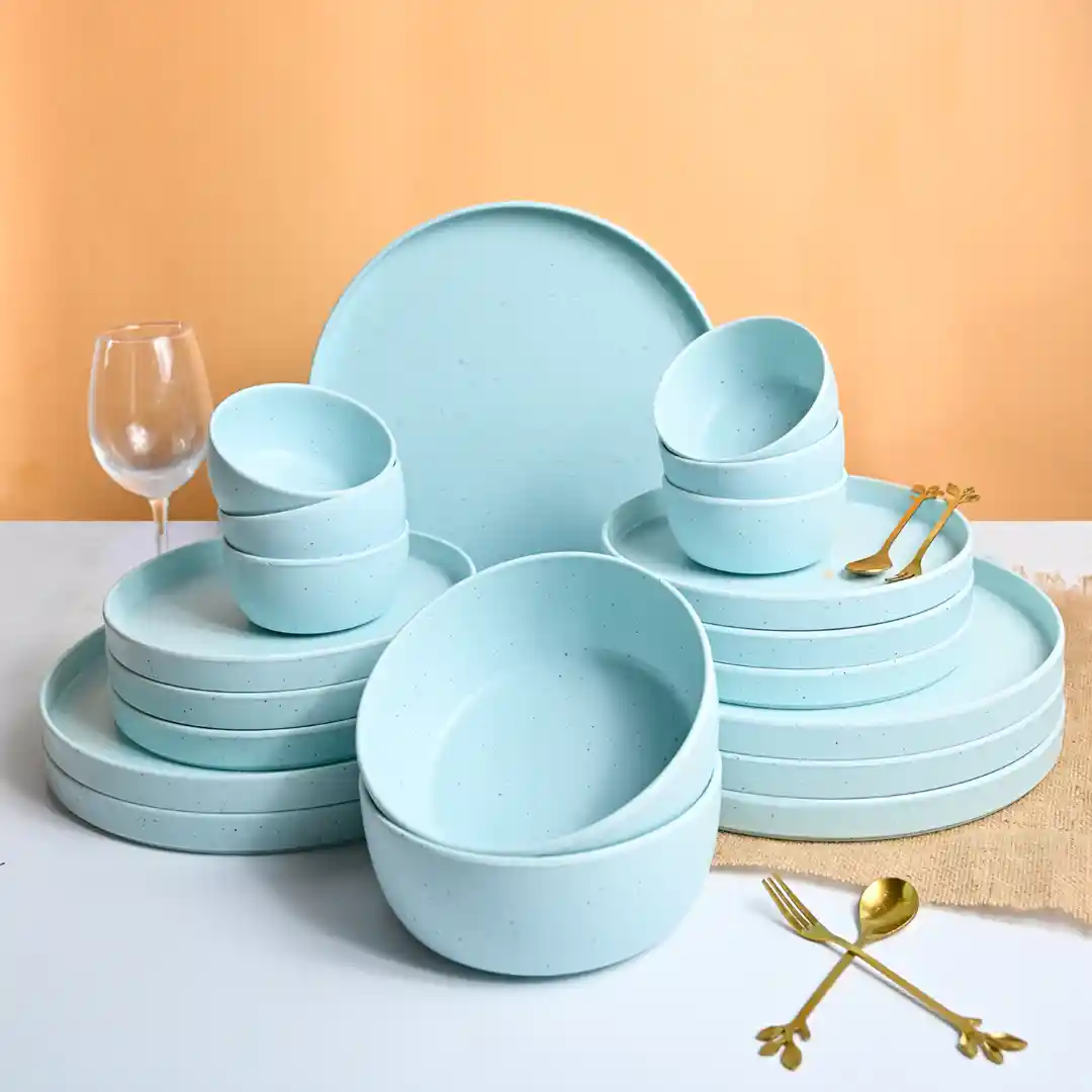 Buy Market99 Sparkle Cream Solid Melamine Dishwasher Safe 20 Piece